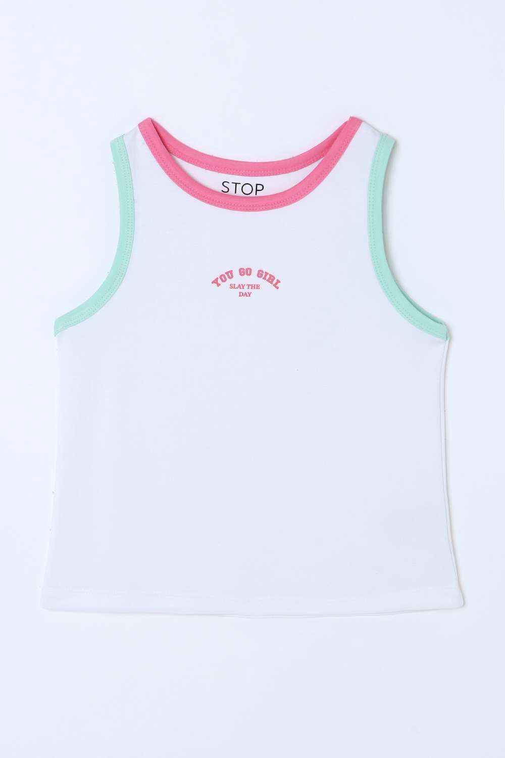 Graphic-Print-Blended-Fabric-Round-Neck-Girls-T-Shirt