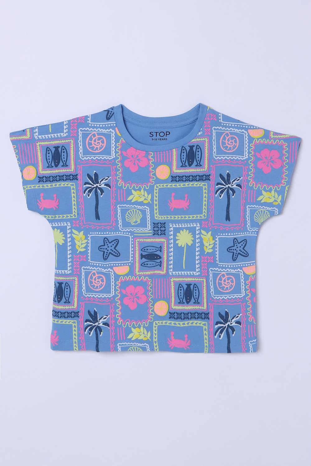 Printed-Cotton-Round-Neck-Girls-T-Shirt