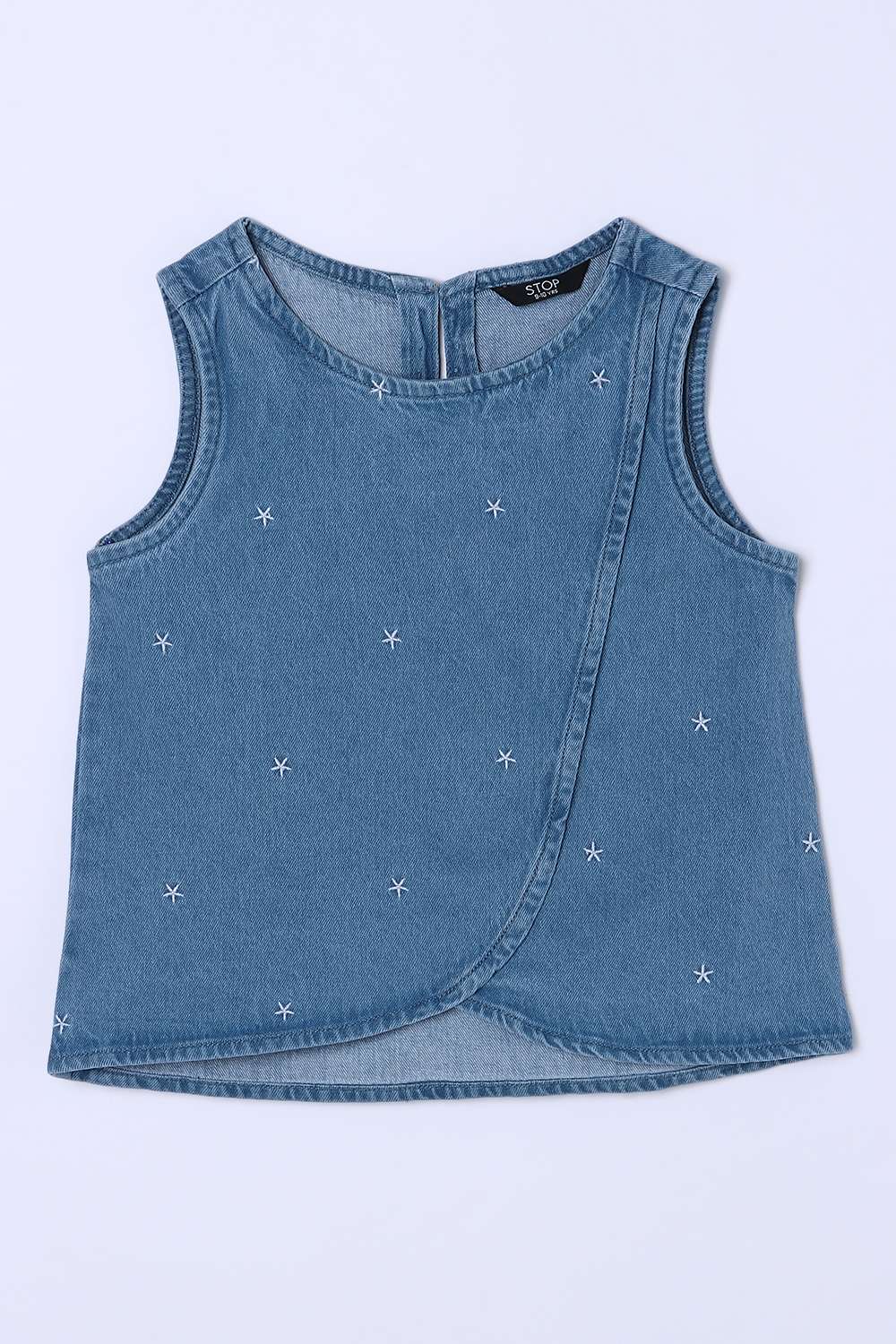 Solid-Blended-Fabric-Round-Neck-Girls-T-Shirt