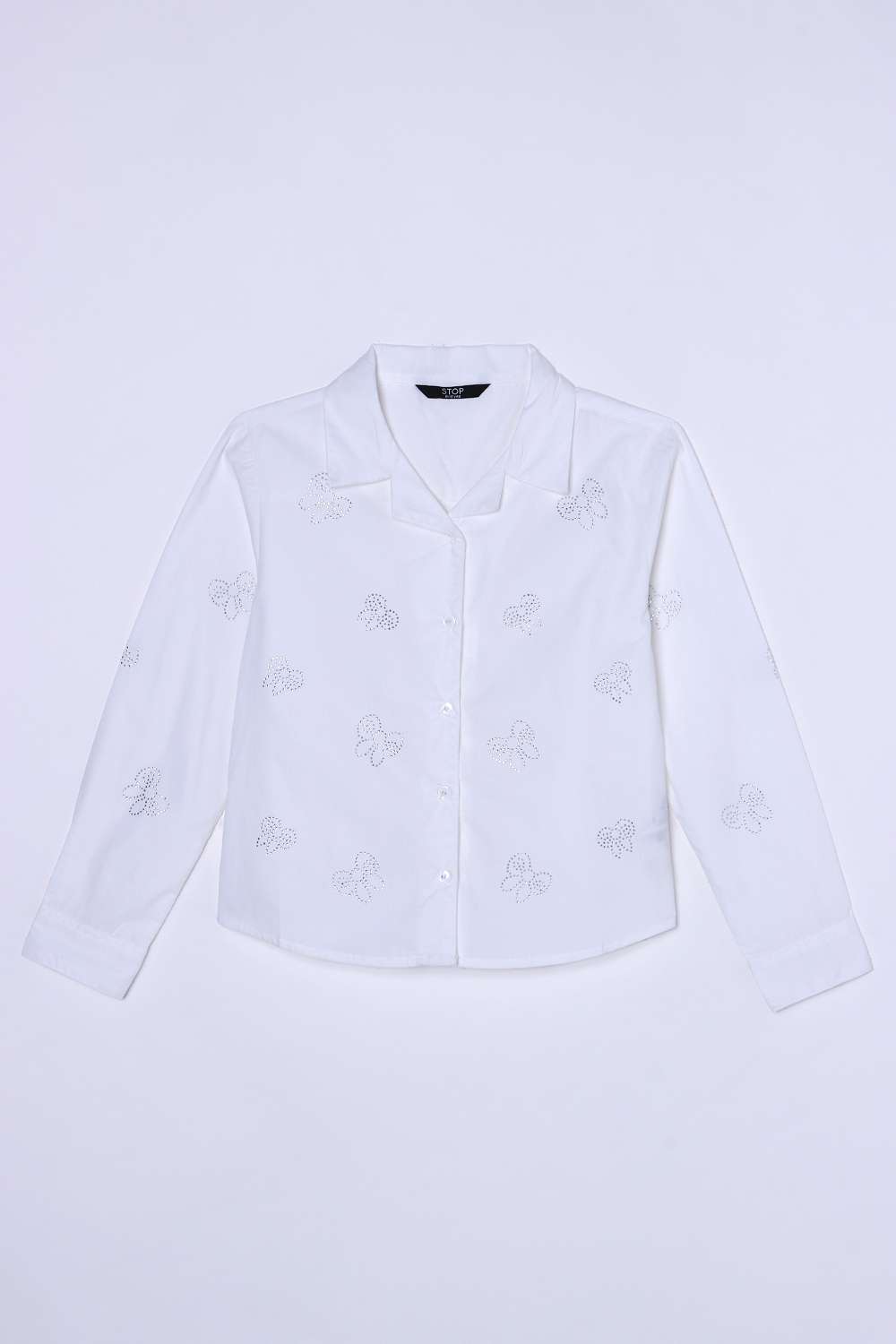 Solid-Blended-Fabric-Round-Neck-Girls-T-Shirt