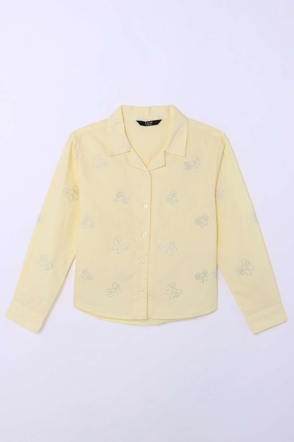 Solid-Blended-Fabric-Round-Neck-Girls-T-Shirt