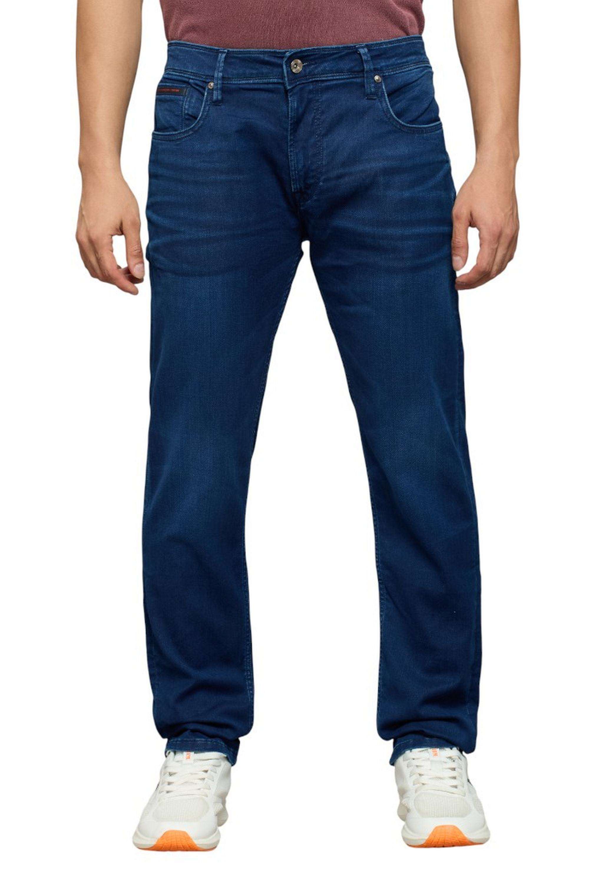 Solid-Polyester-Cotton-Skinny-Fit-Men-s-Jeans