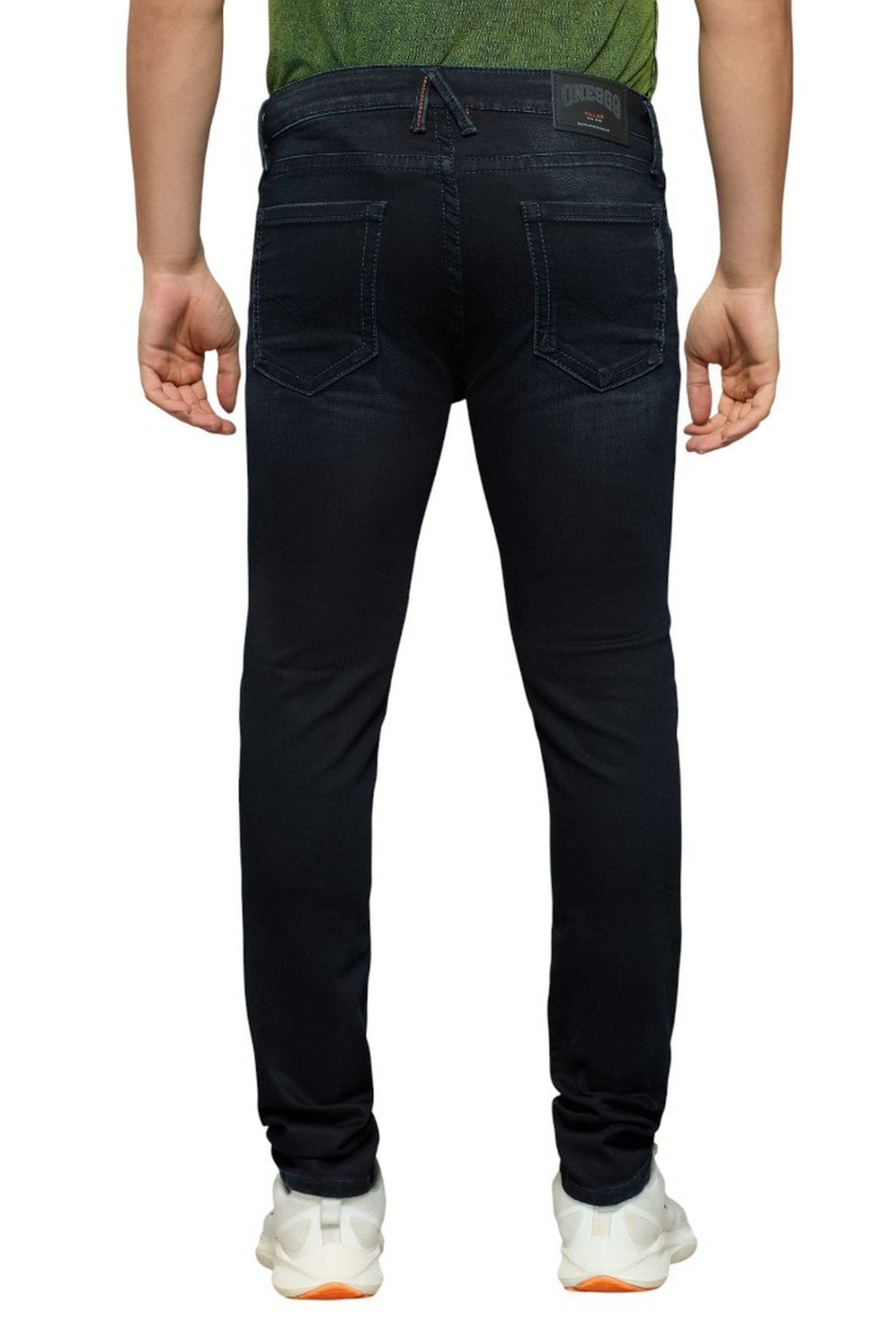 Solid-Polyester-Cotton-Slim-Fit-Men-s-Jeans