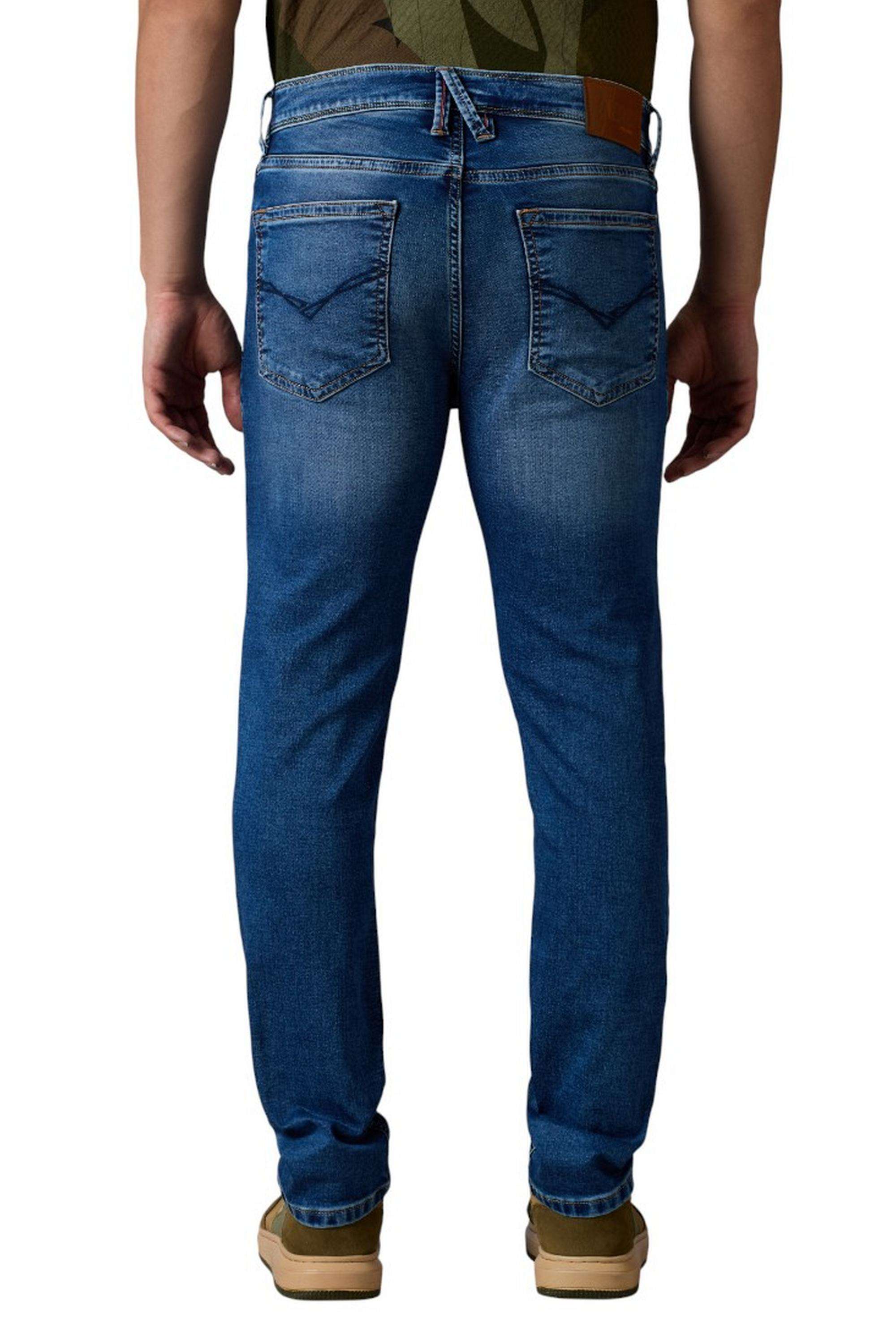 Solid-Polyester-Cotton-Slim-Fit-Men-s-Jeans