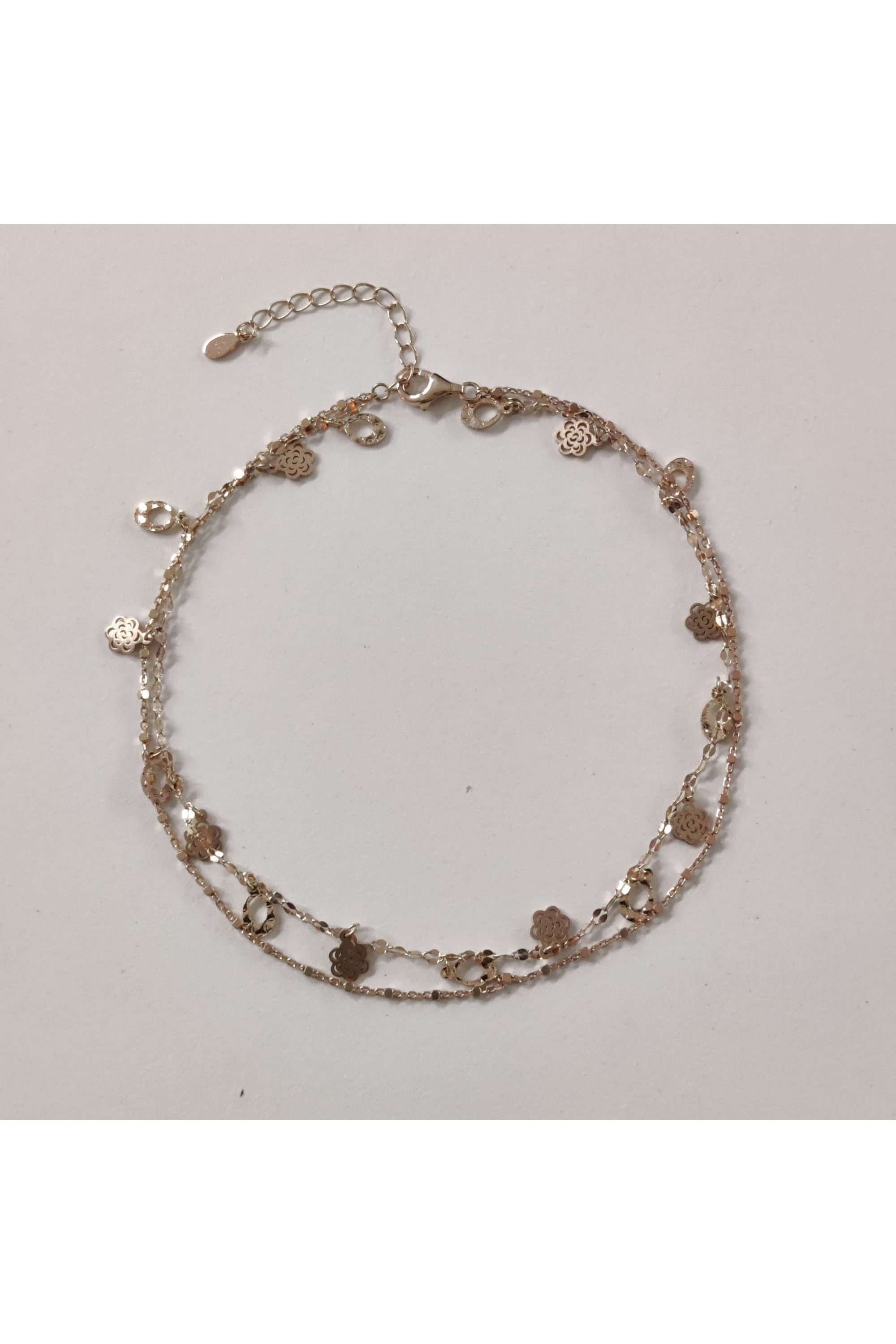 Rose-Gold-Floral-Charm-Anklet-For-Women