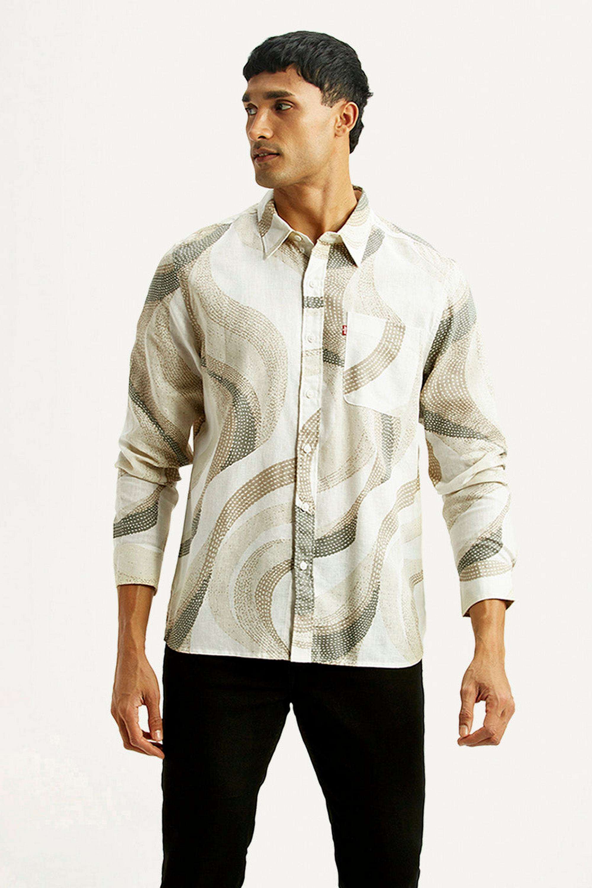 Abstract-Linen-Blend-Slim-Fit-Men-s-Shirt