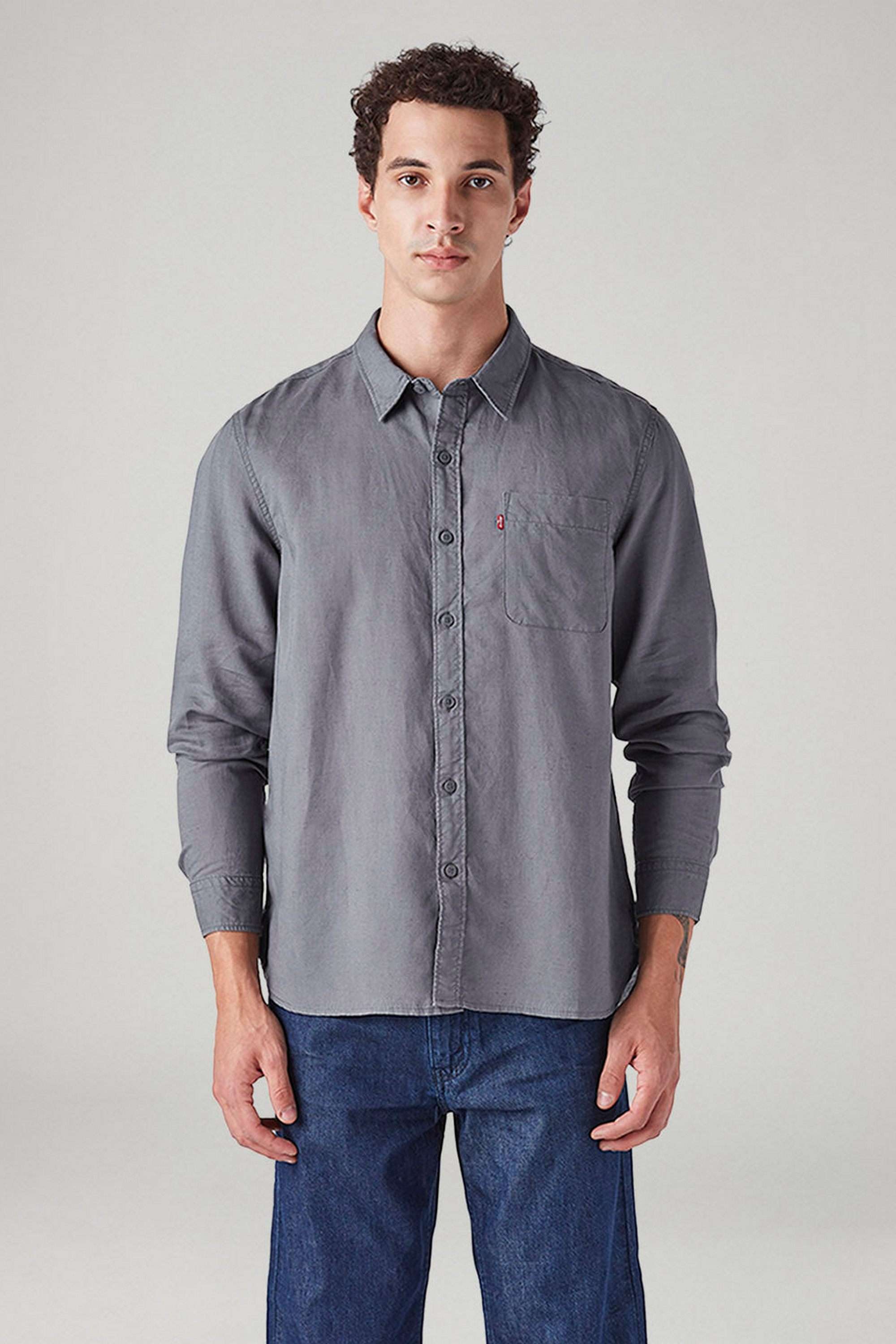 Solid-Blended-Fabric-Slim-Fit-Men-s-Casual-Wear-Shirt