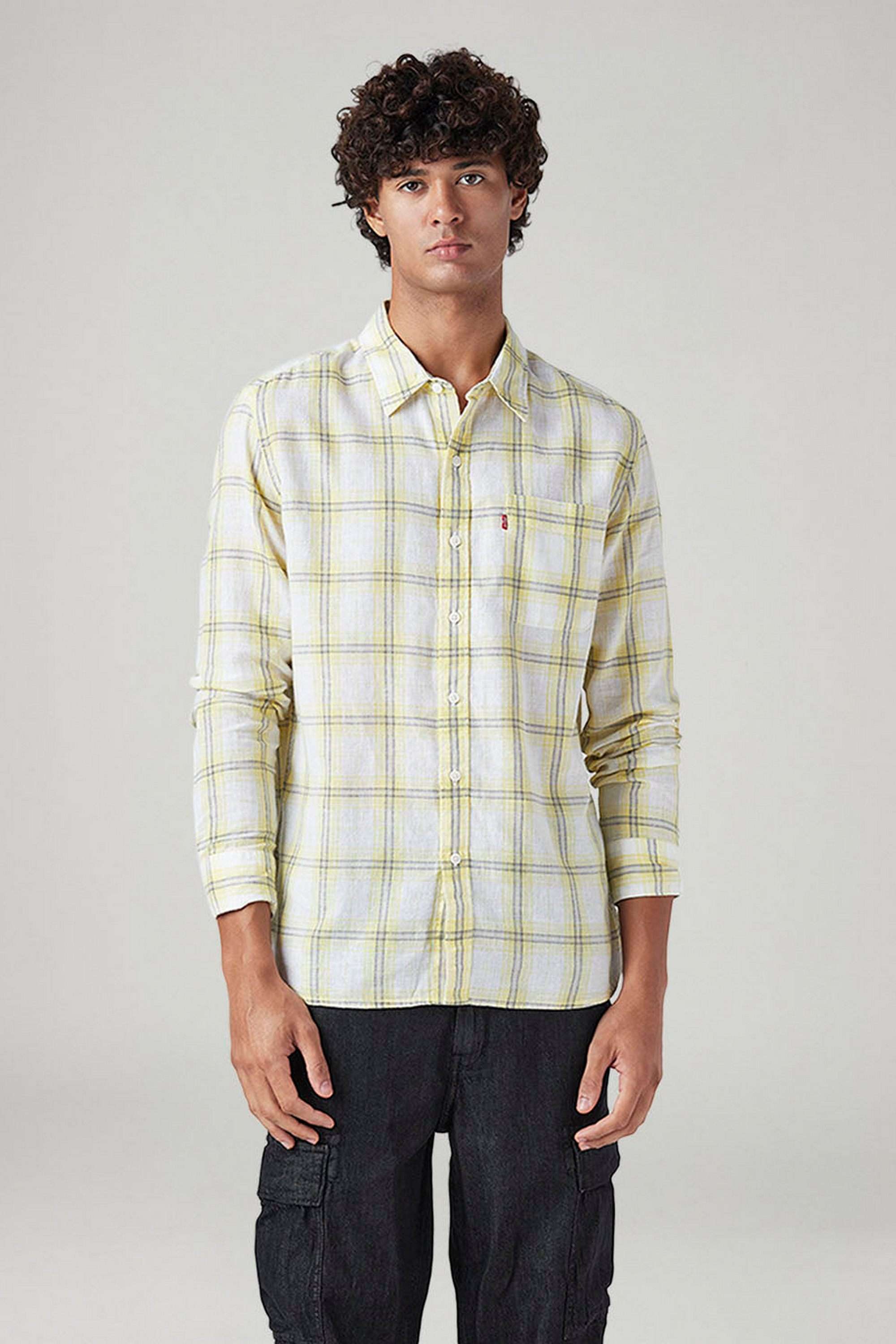 Checks-Linen-Blend-Slim-Fit-Men-s-Casual-Wear-Shirt