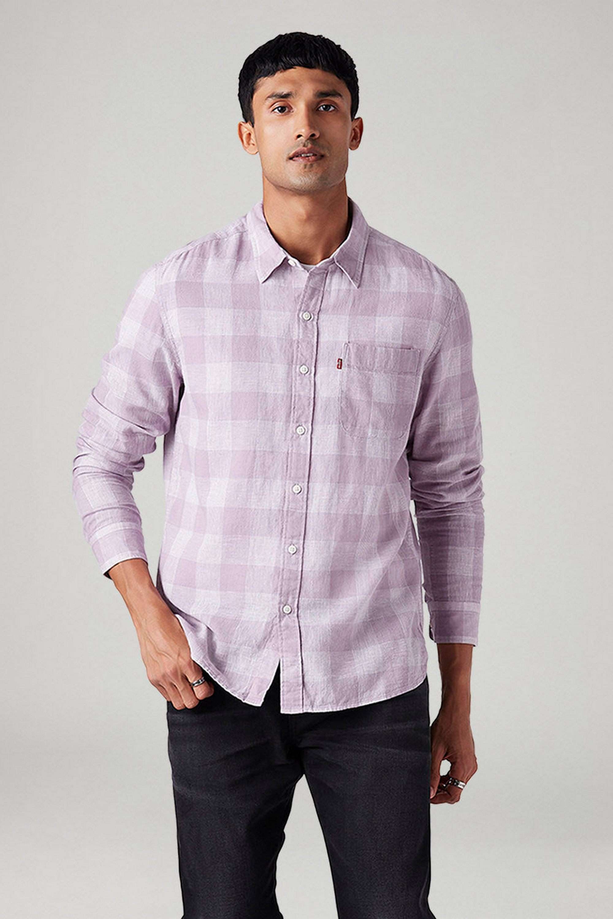 Checks-Linen-Blend-Slim-Fit-Men-s-Casual-Wear-Shirt