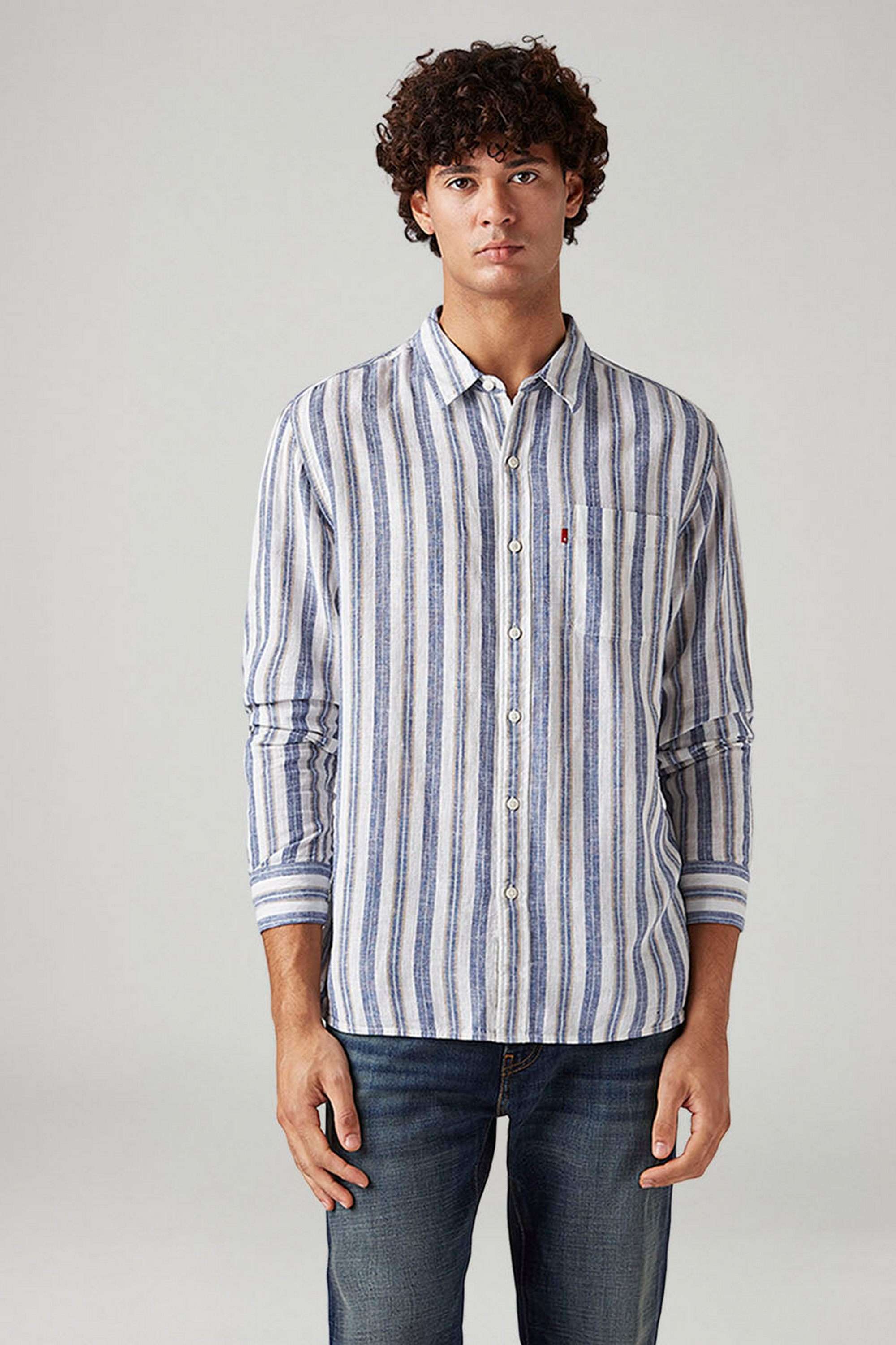 Stripes-Linen-Blend-Slim-Fit-Men-s-Casual-Wear-Shirt