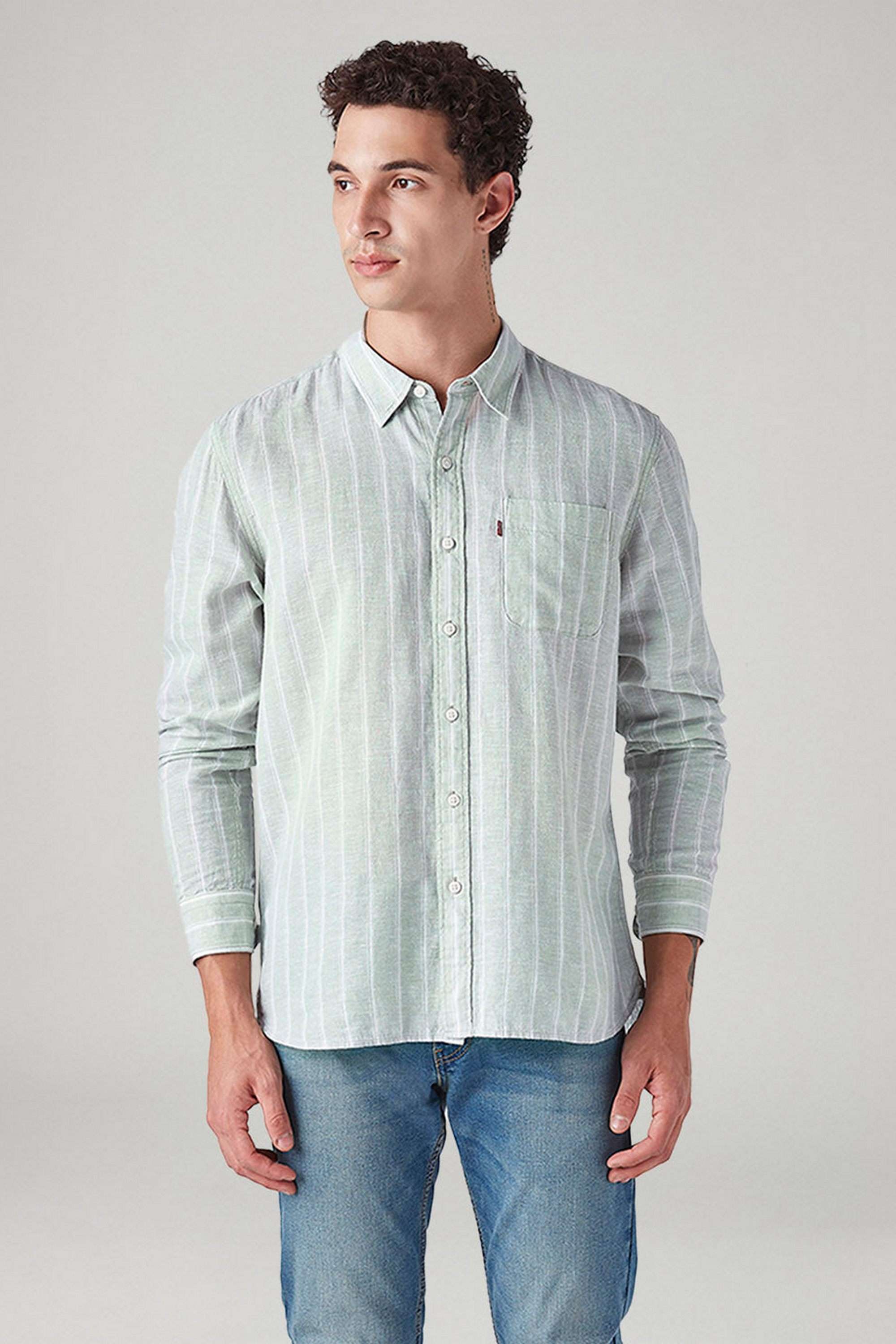 Stripes-Linen-Blend-Slim-Fit-Men-s-Casual-Wear-Shirt