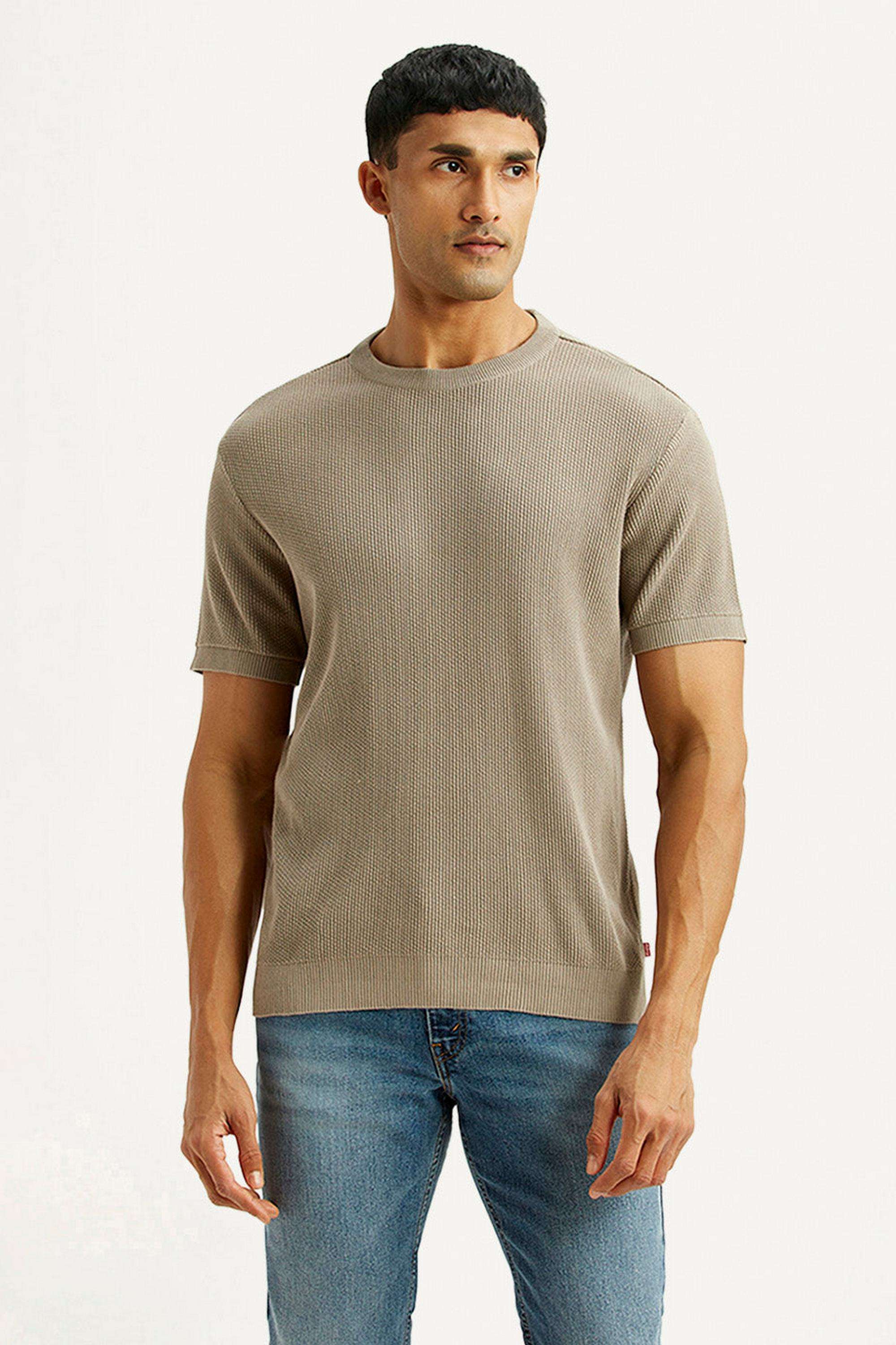 Textured-Cotton-Slim-Fit-Men-s-T-Shirt