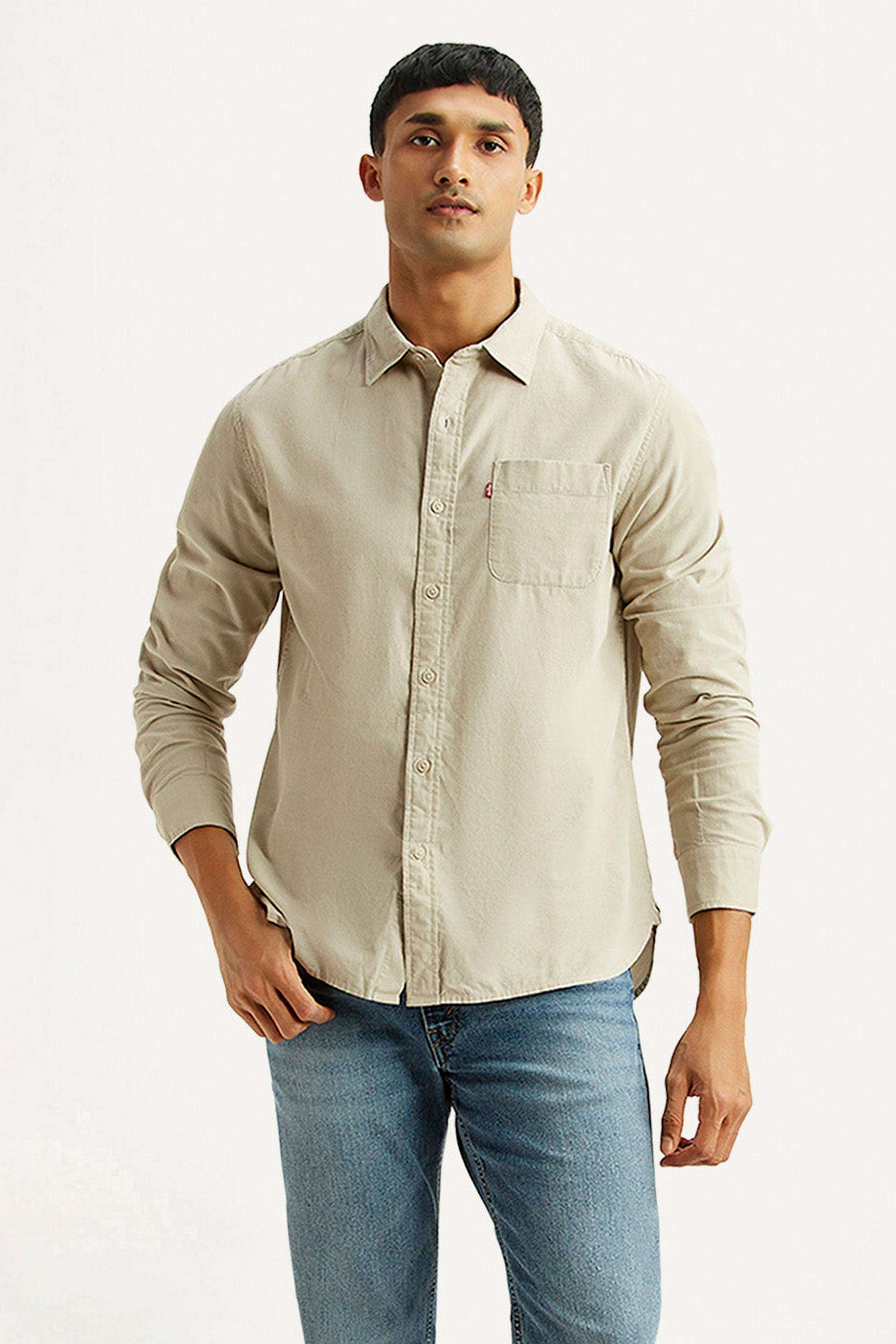 Solid-Cotton-Slim-Fit-Men-s-Shirt