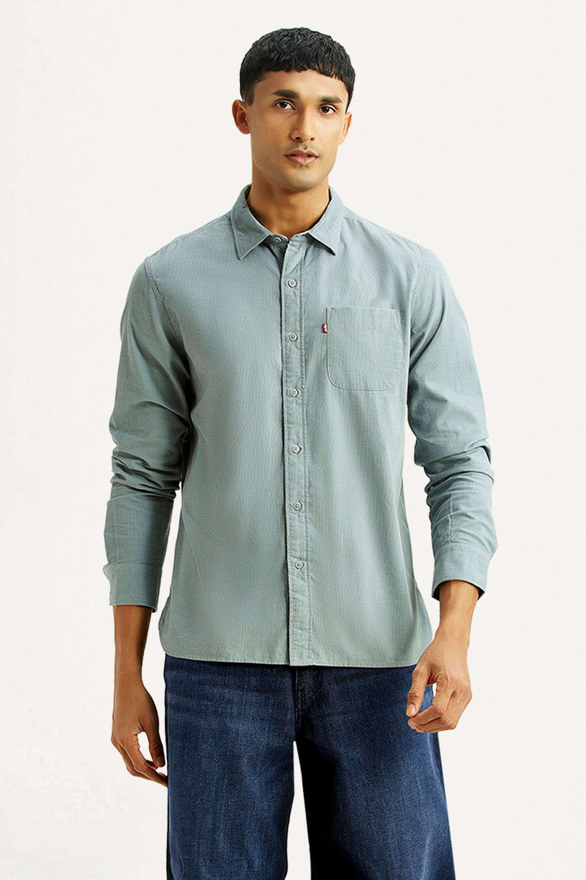 Solid-Cotton-Slim-Fit-Men-s-Shirt