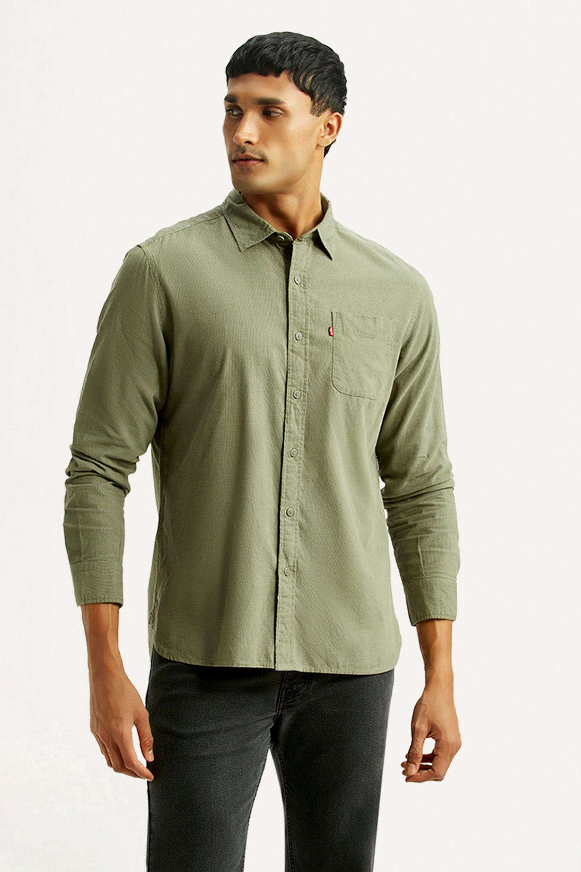 Solid-Cotton-Slim-Fit-Men-s-Shirt