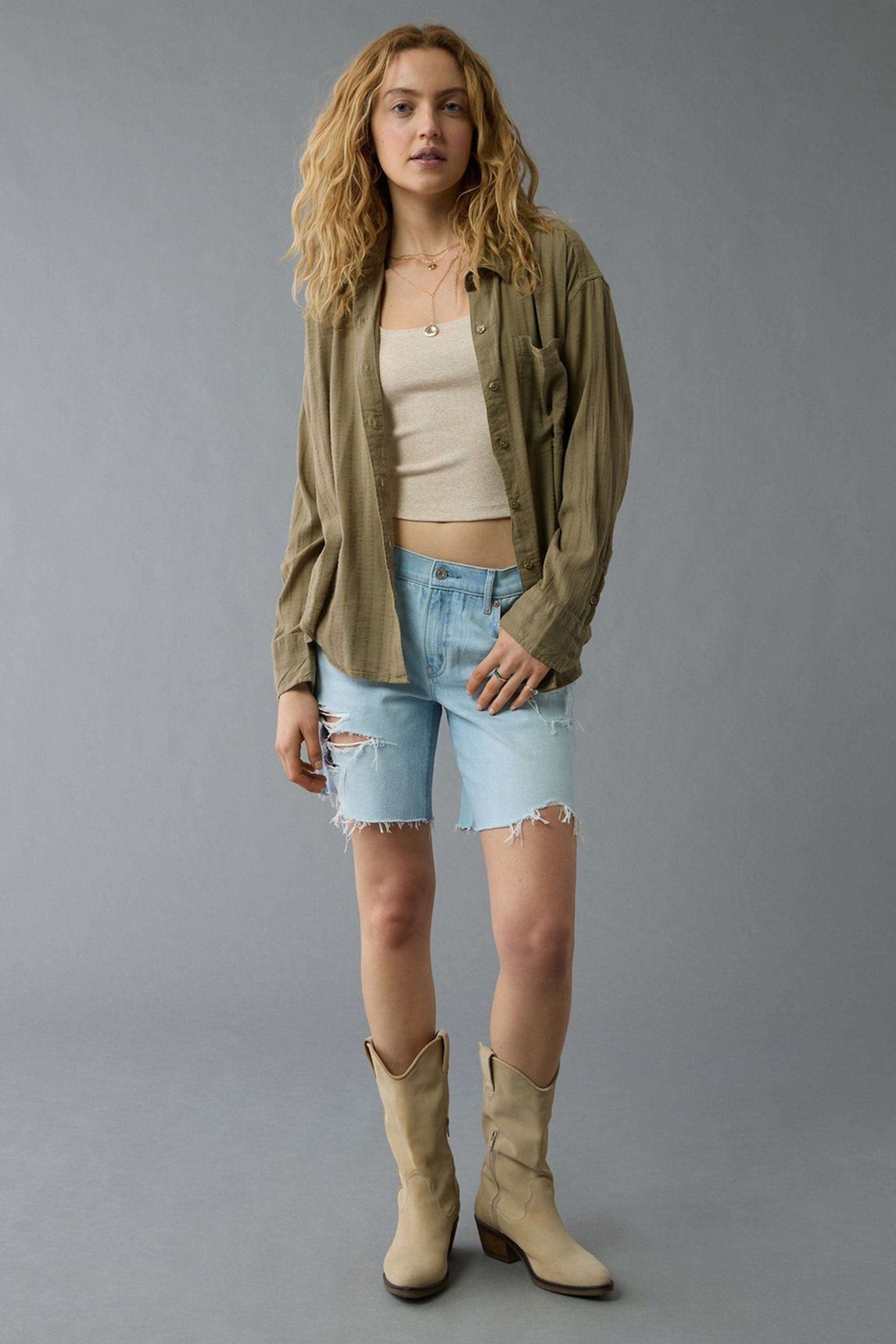 Solid-Blended-Fabric-Women-s-Shirt