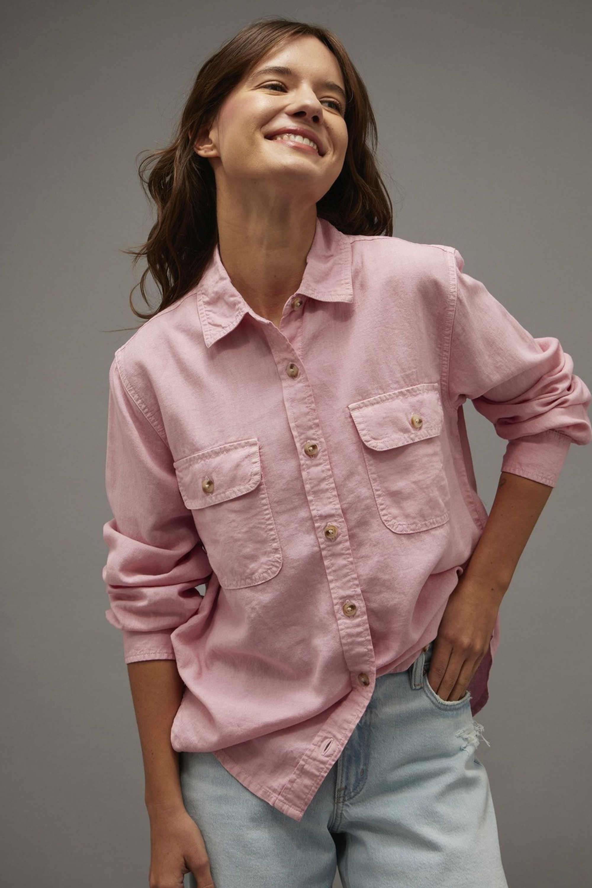 american eagle Solid Blended Fabric Regular Fit Women's Shirt-picture-14