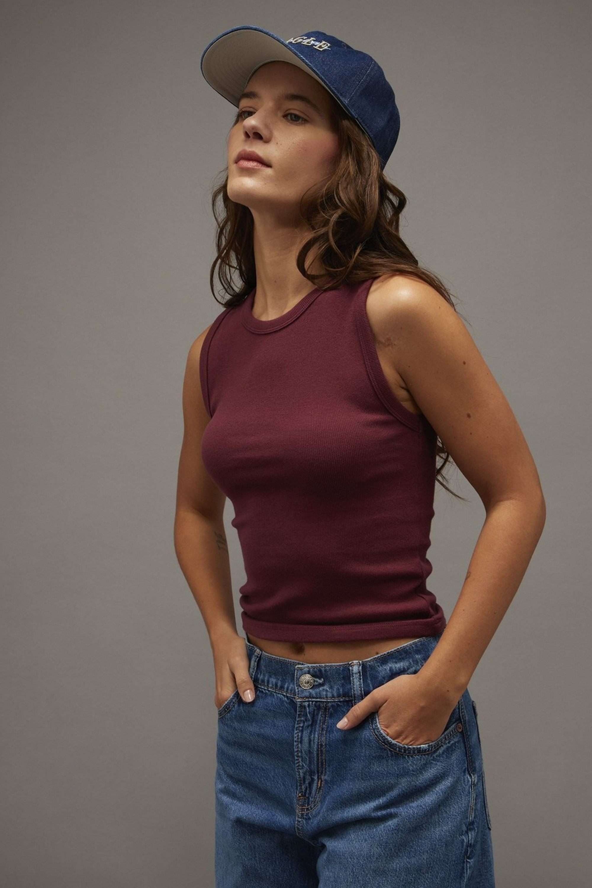 american eagle Solid Blended Fabric Regular Fit Women's Tank Top-picture-39