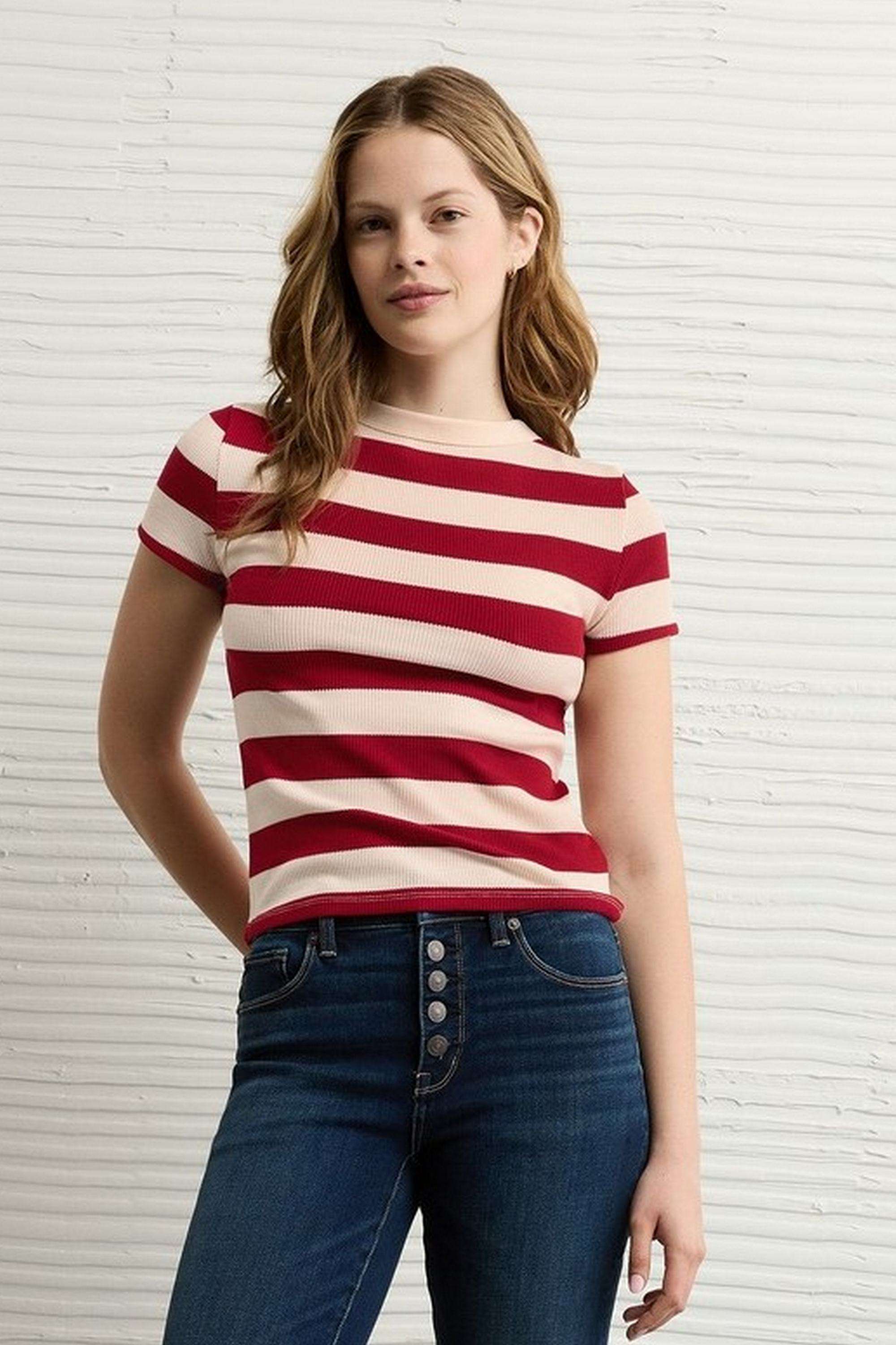 Solid-Blended-Fabric-Women-s-T-Shirt