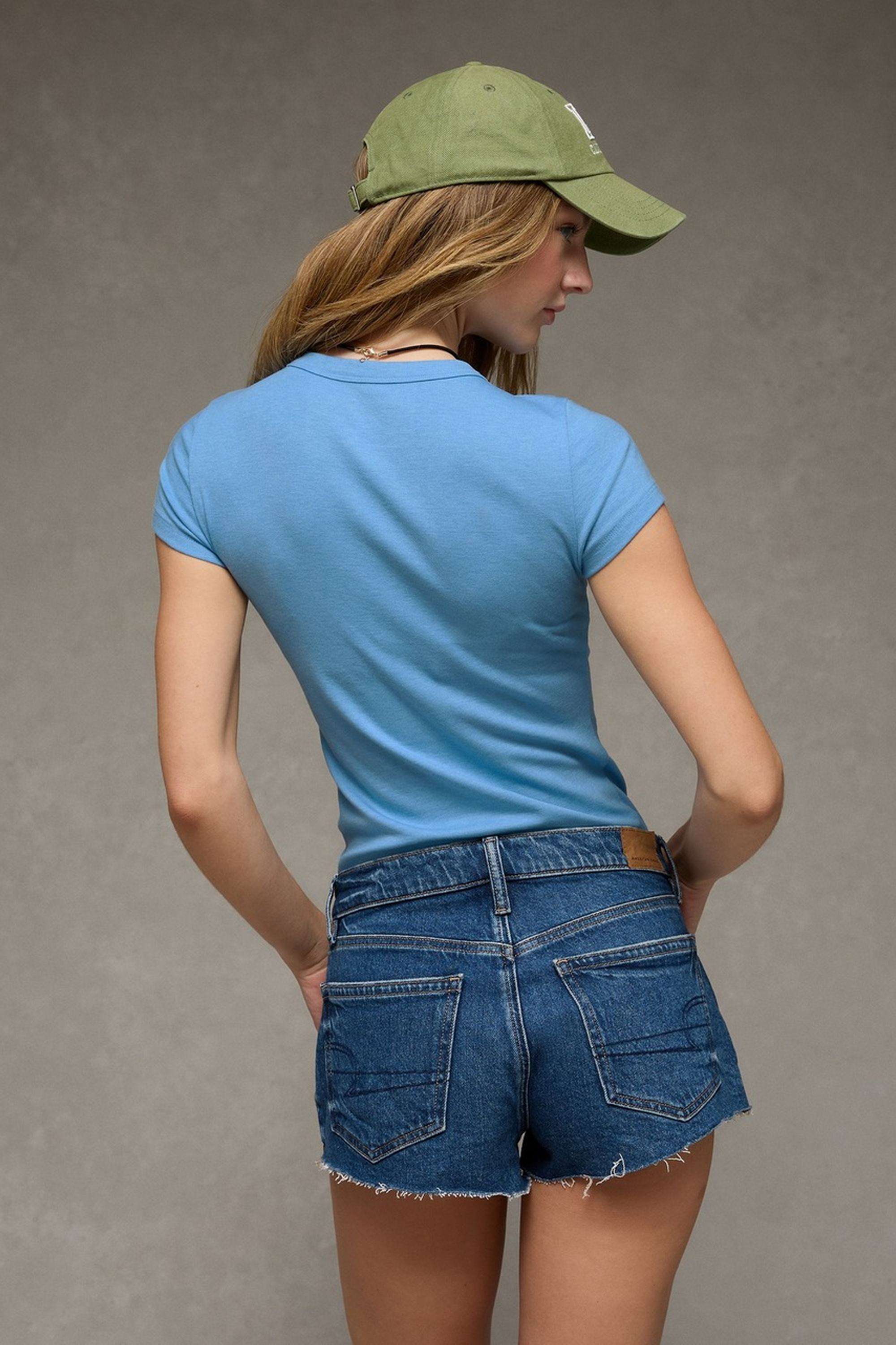 Solid-Blended-Fabric-Women-s-T-Shirt