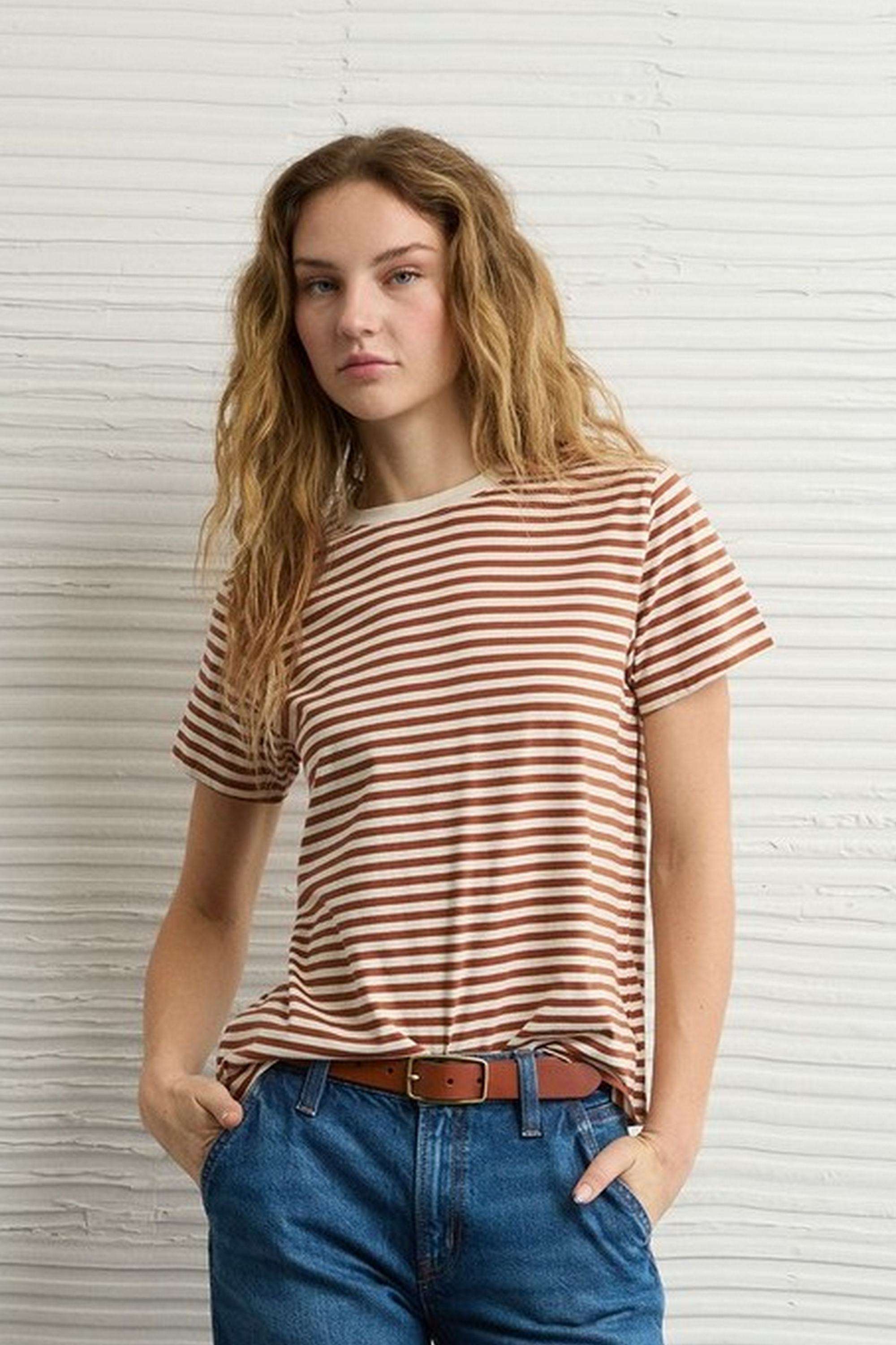 Solid-Blended-Fabric-Women-s-T-Shirt
