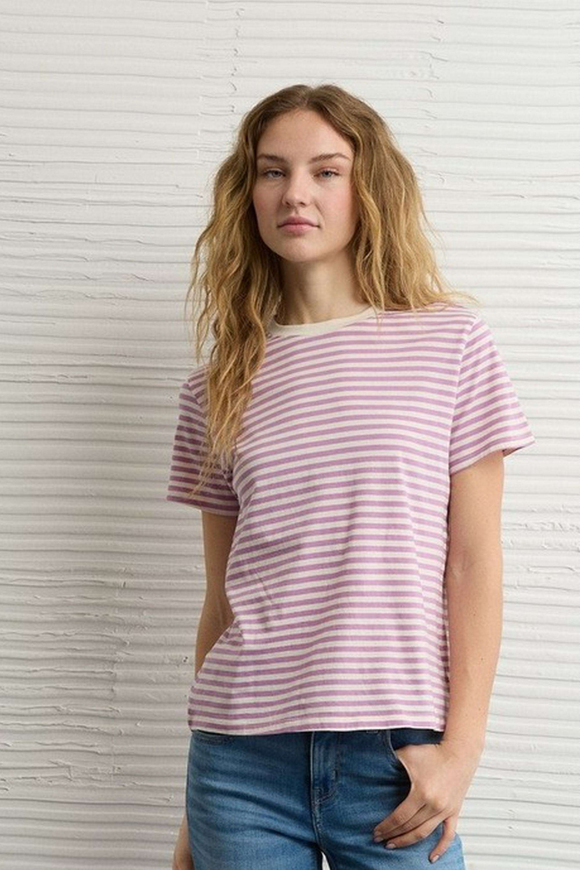 Solid-Blended-Fabric-Women-s-T-Shirt