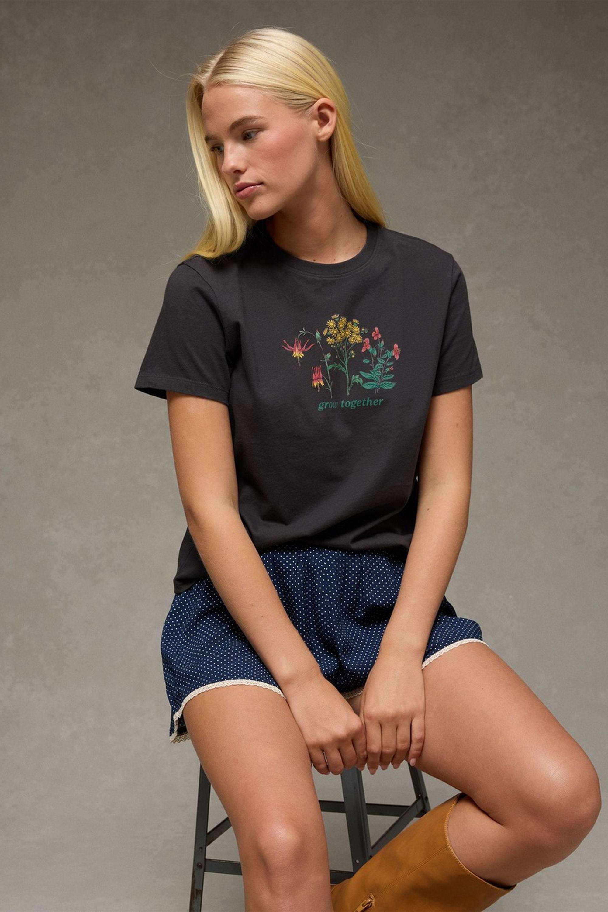 Solid-Blended-Fabric-Women-s-T-Shirt