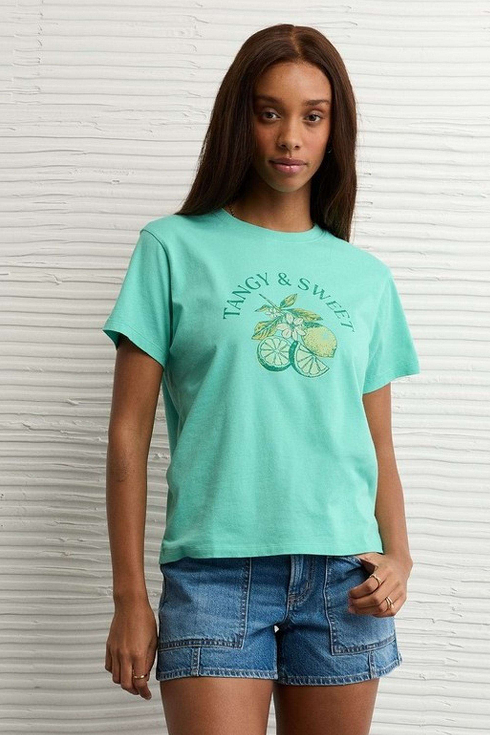 Solid-Blended-Fabric-Women-s-T-Shirt