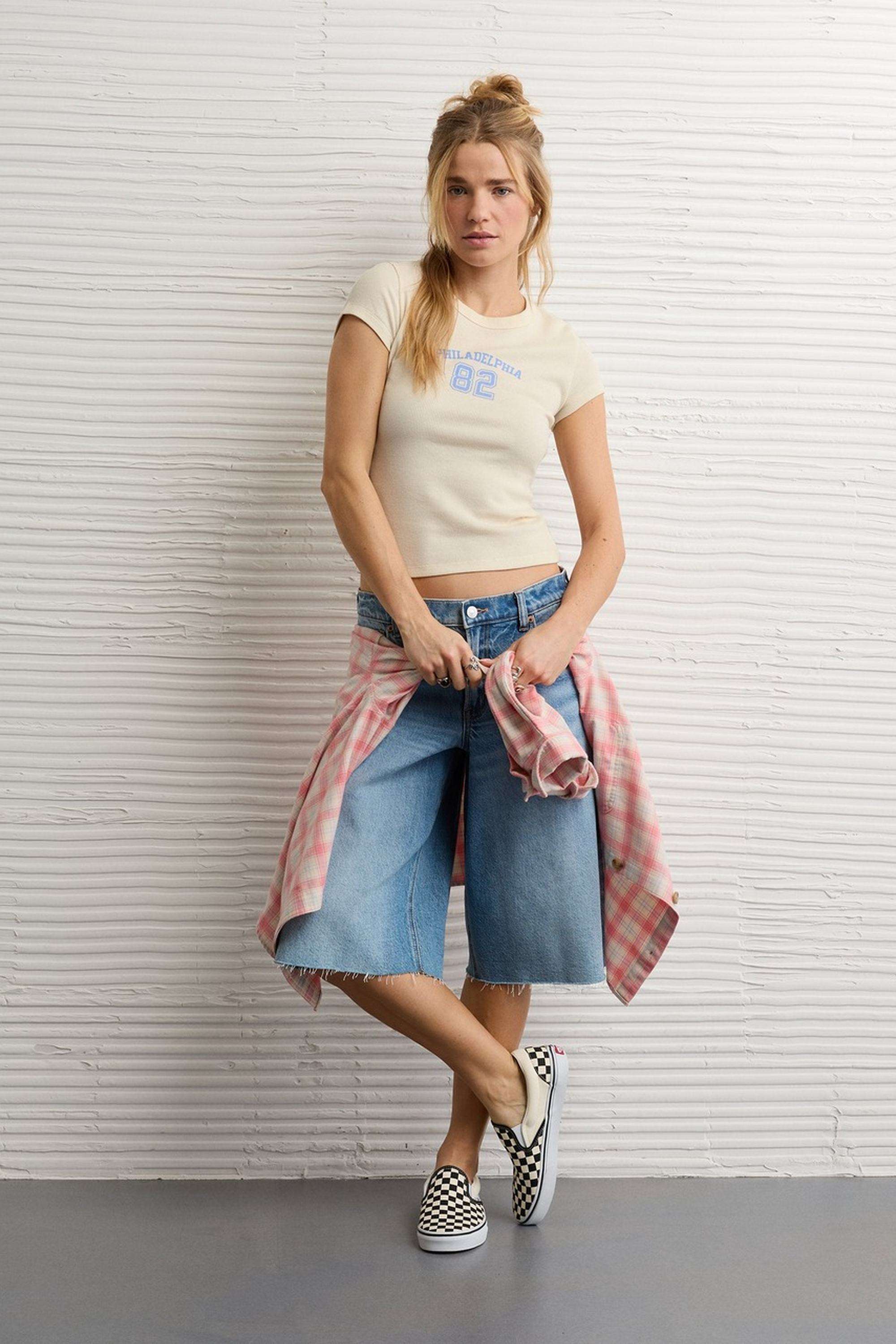 Solid-Blended-Fabric-Women-s-T-Shirt