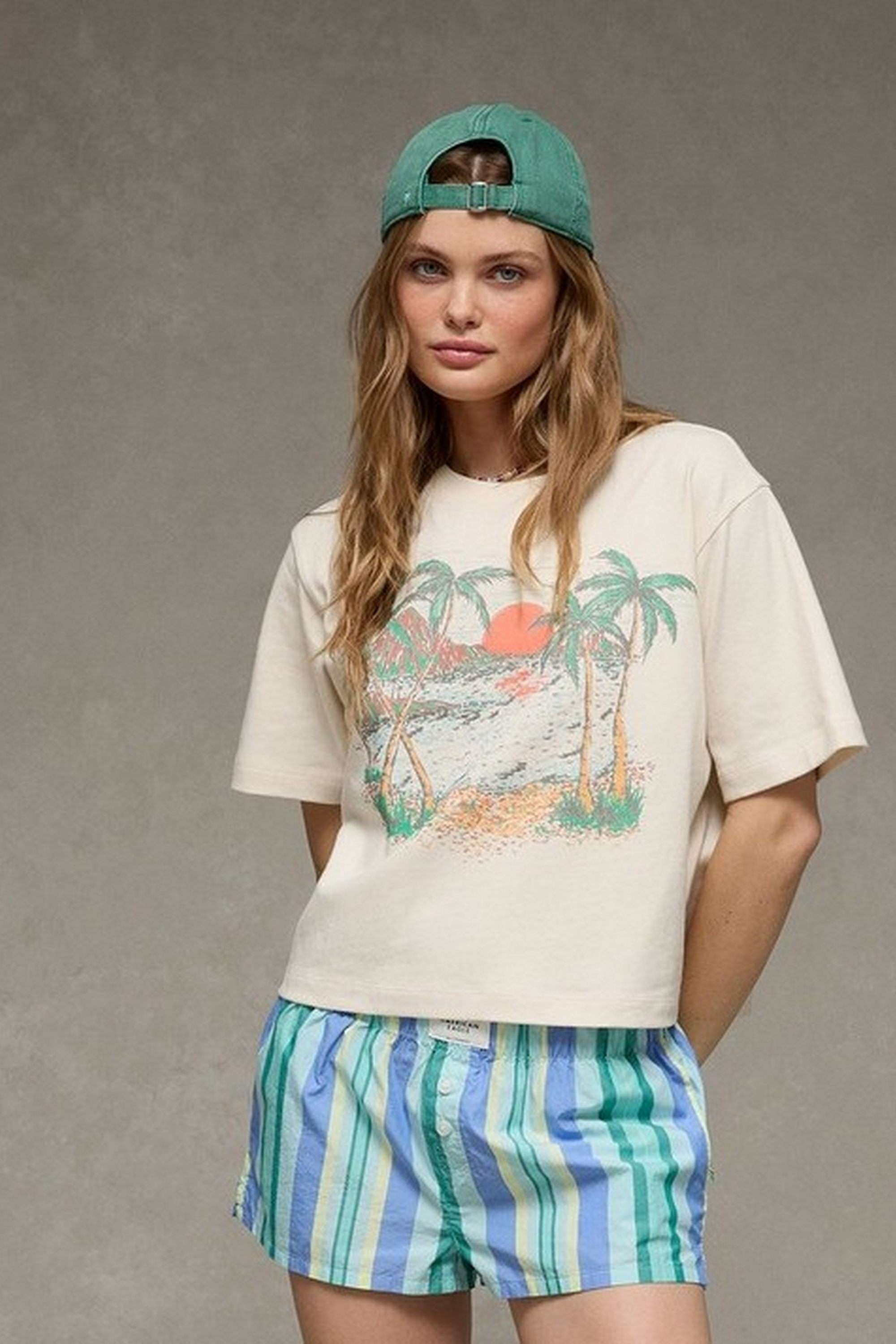 Printed-Blended-Fabric-Relaxed-Fit-Women-s-T-Shirt