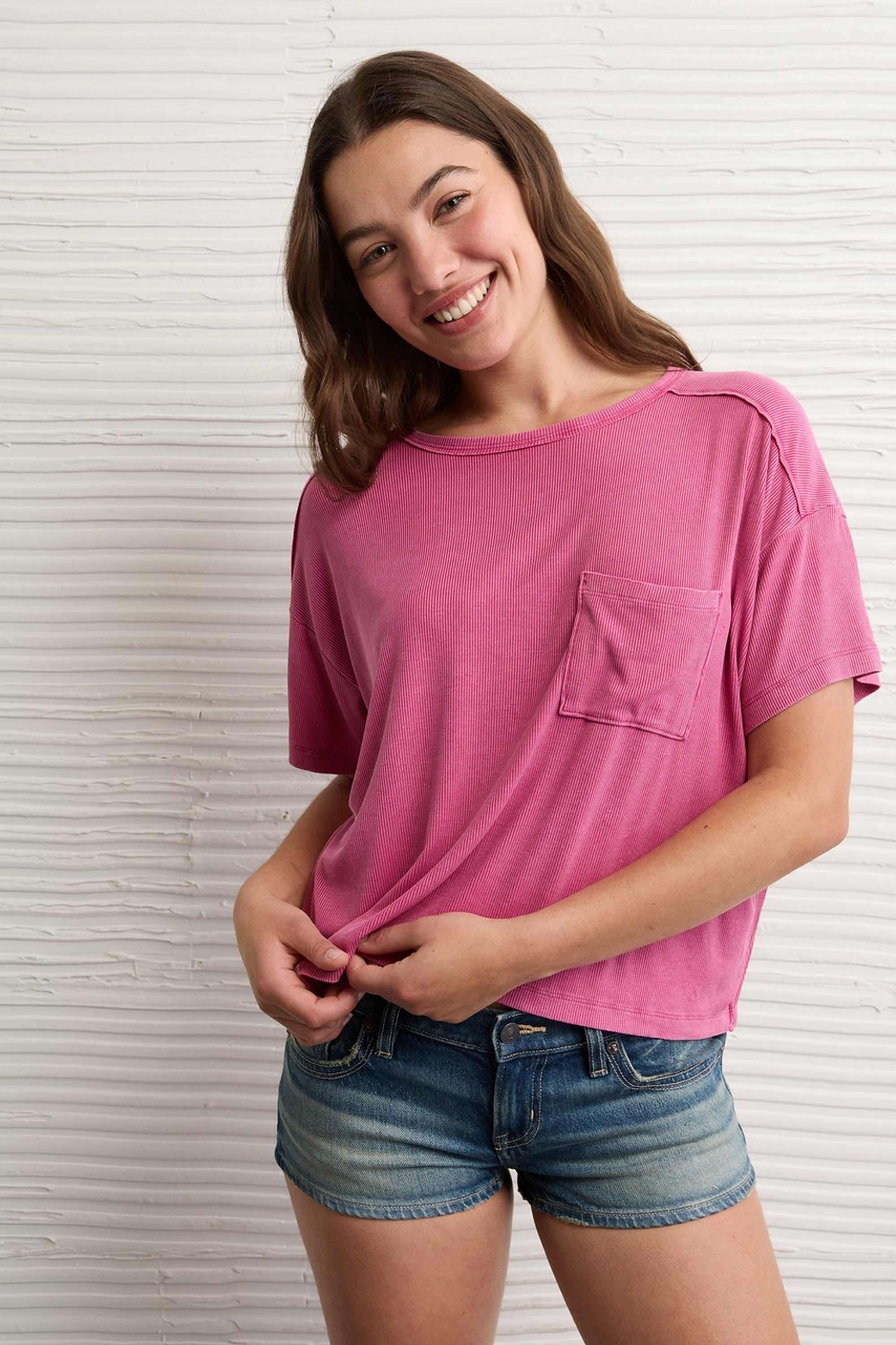 Solid Blended Fabric Relaxed Fit Women's T-Shirt-image-47