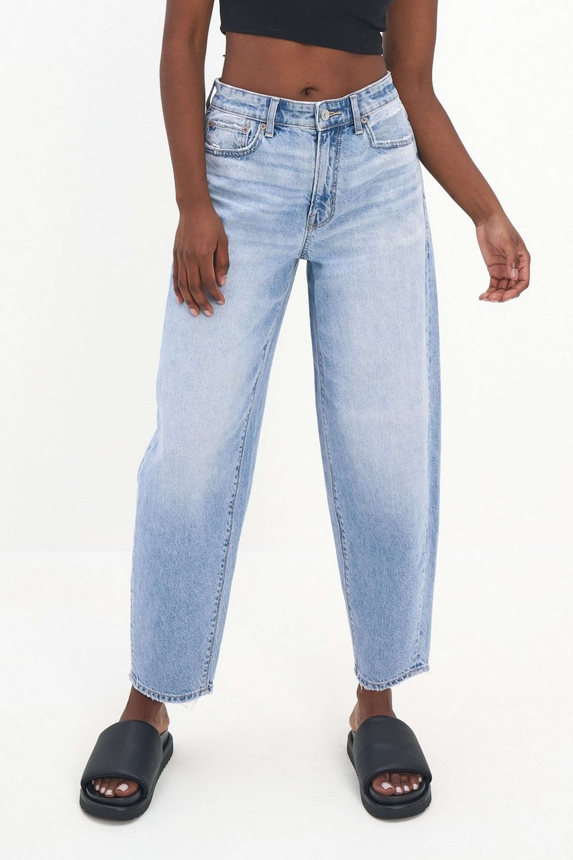 american eagle Solid Blended Fabric Relaxed Fit Women's Jeans-picture-45