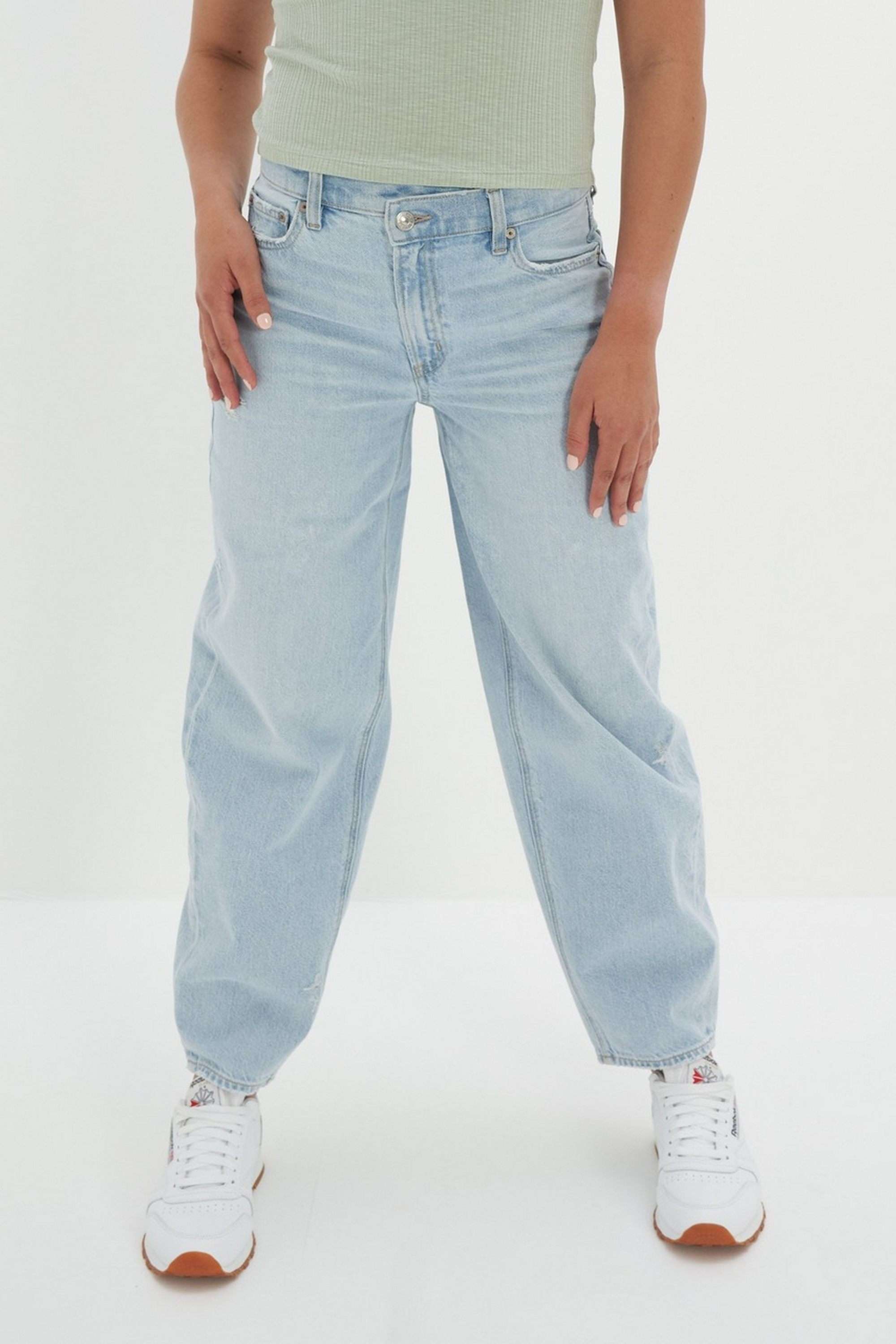 american eagle Solid Blended Fabric Relaxed Fit Women's Jeans-picture-15