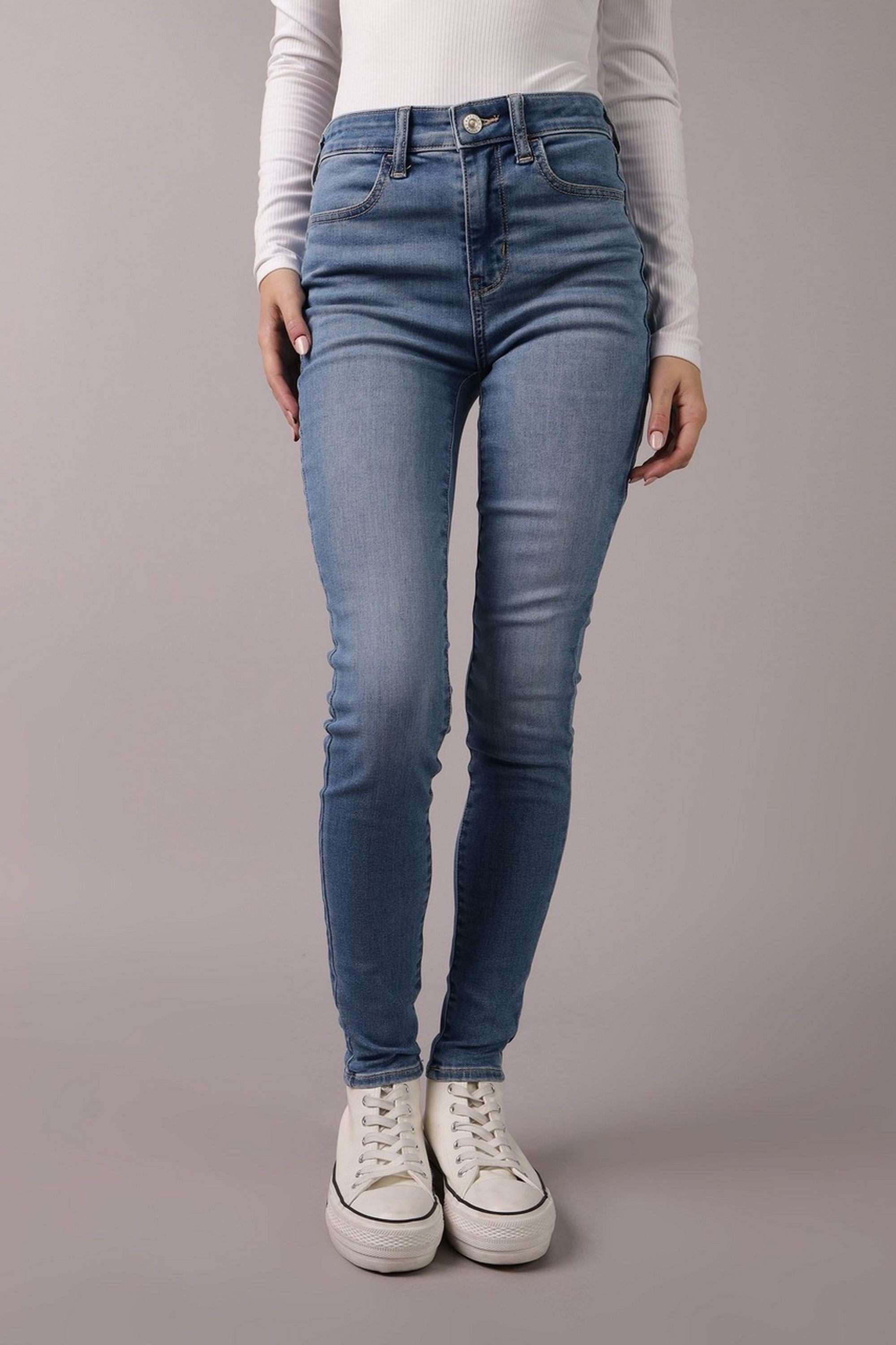 american eagle Solid Blended Fabric Skinny Fit Women's Jeans-picture-14