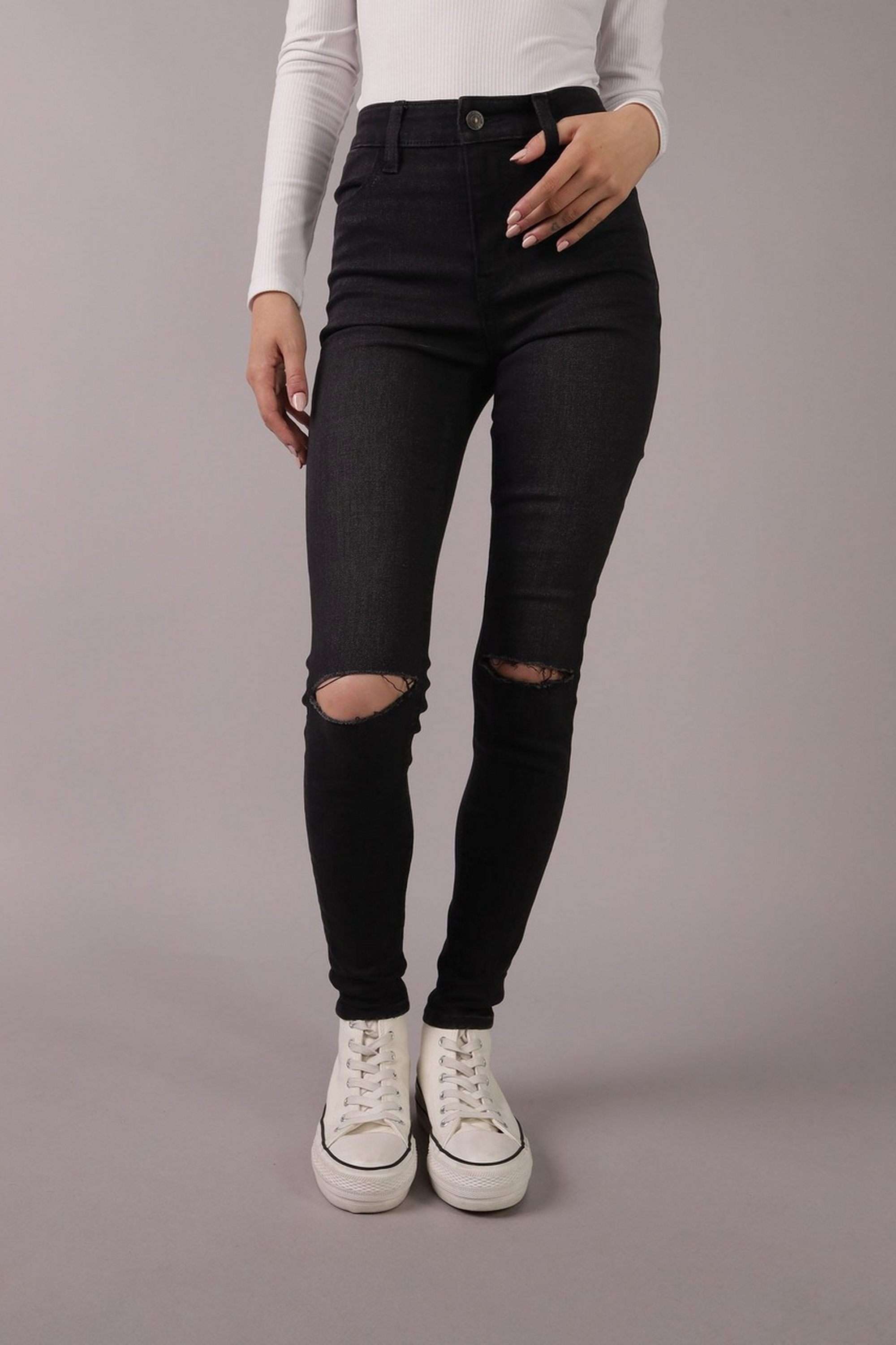 american eagle Solid Blended Fabric Skinny Fit Women's Jeans-picture-36