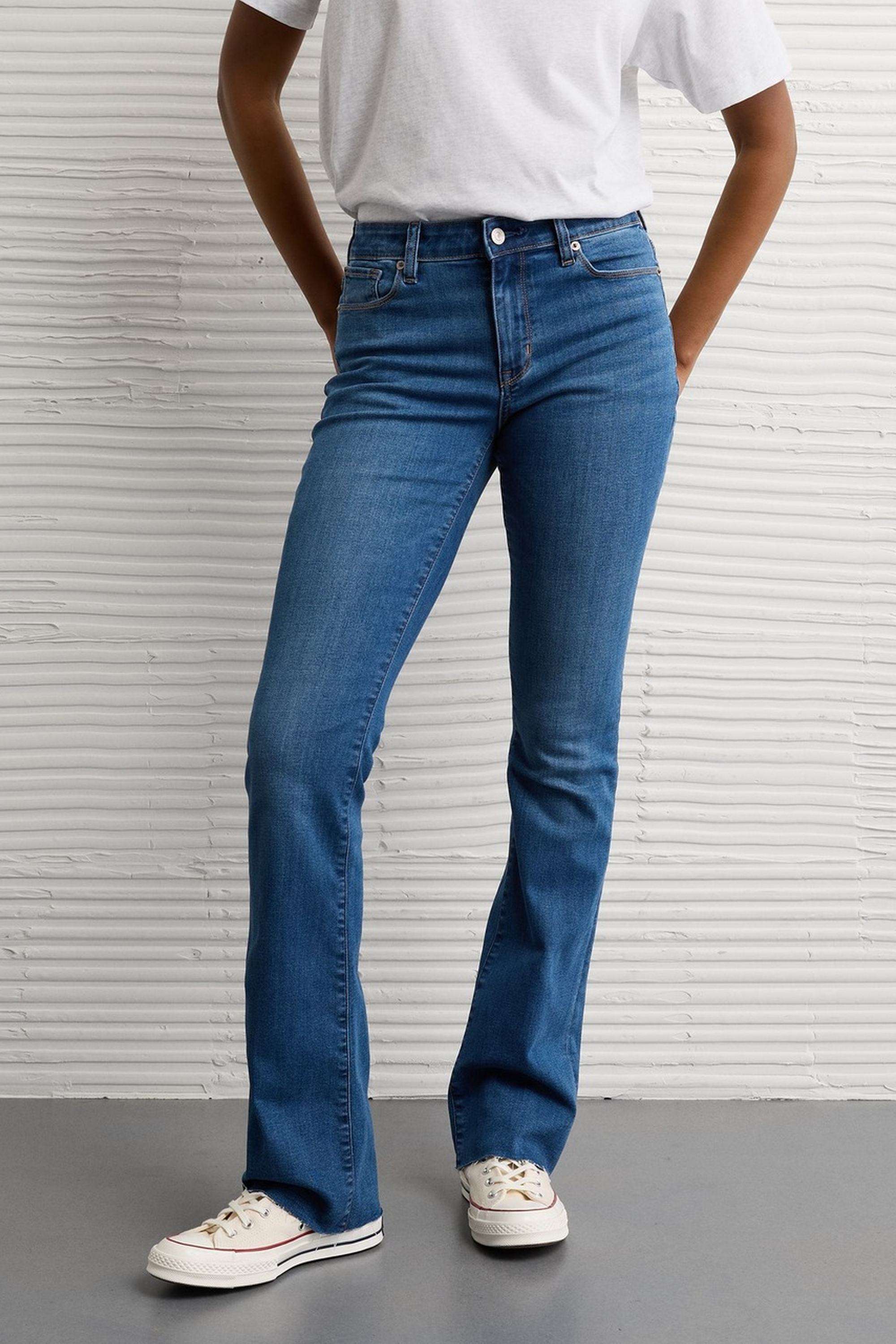 High-Rise-Blended-Fabric-Bootcut-Fit-Women-s-Jeans