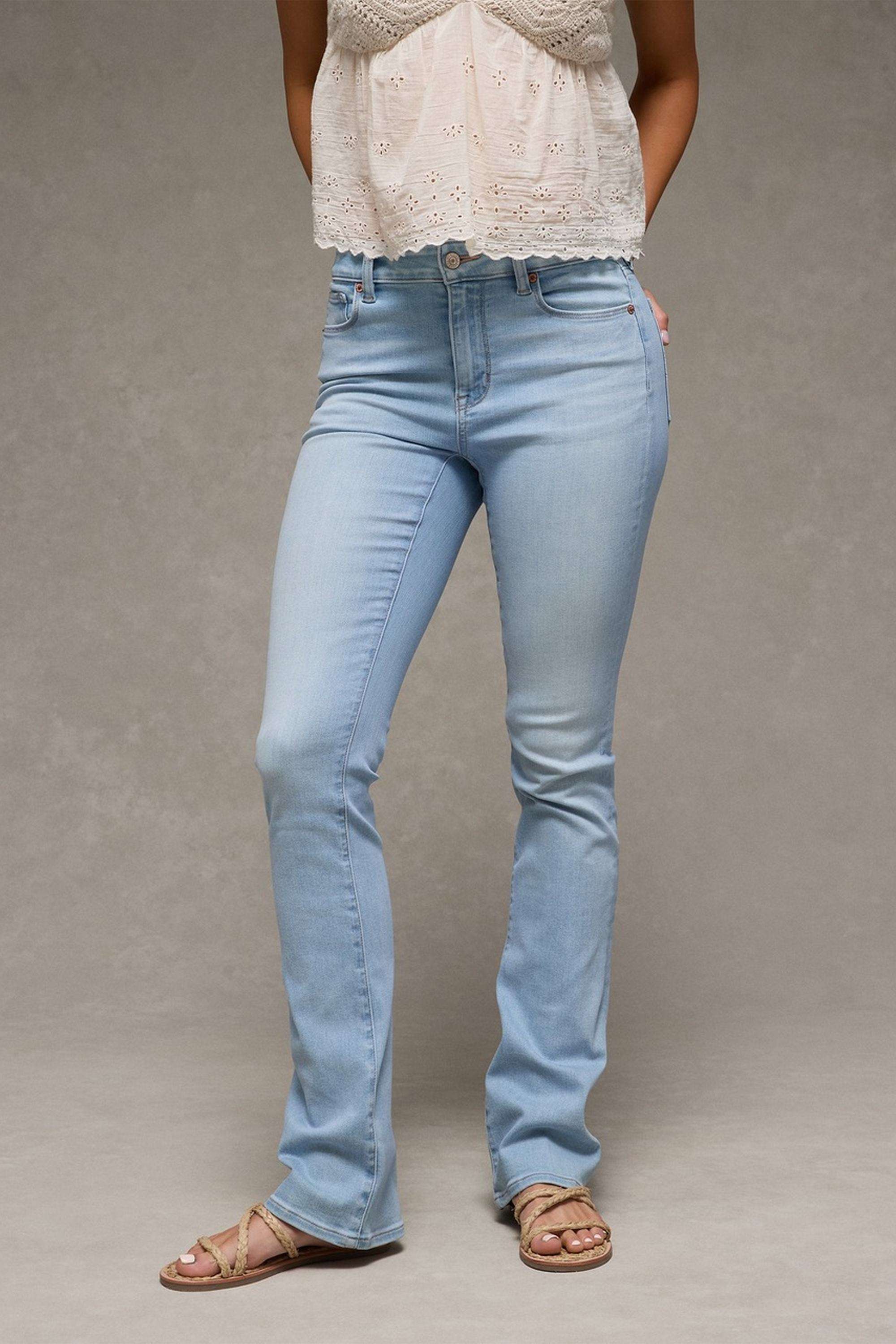 american eagle High Rise Blended Fabric Bootcut Fit Women's Jeans-picture-39