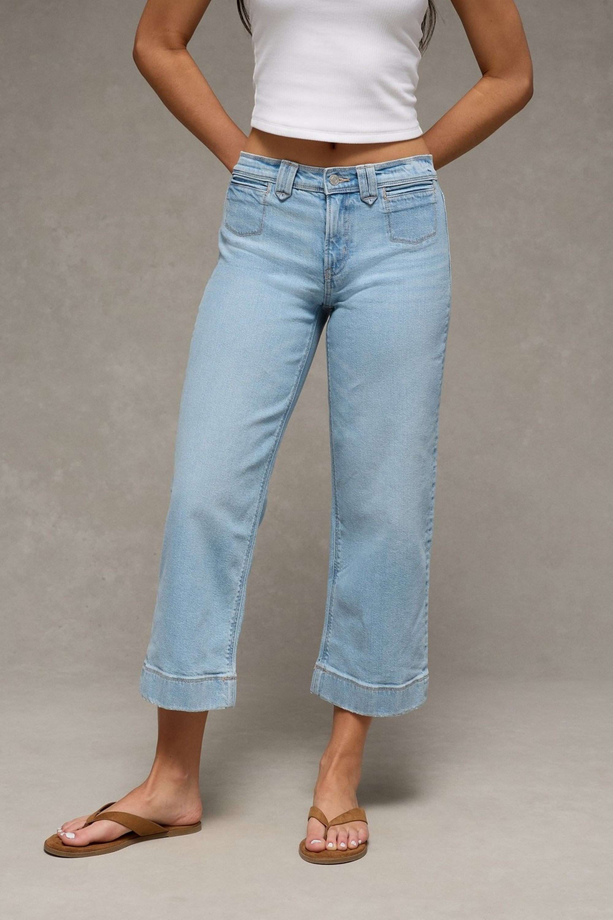 american eagle Solid Blended Fabric Straight Fit Women's Jeans-picture-21