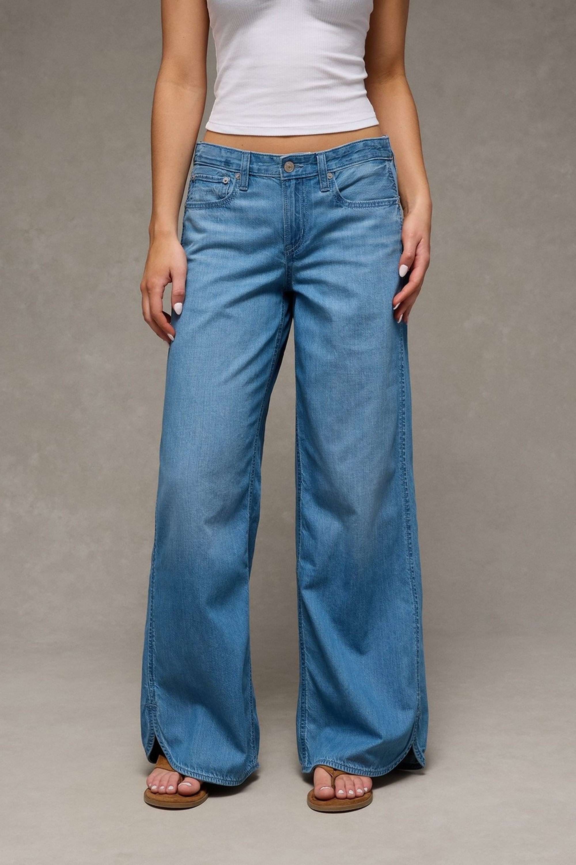 american eagle Solid Blended Fabric Straight Fit Women's Jeans-picture-33