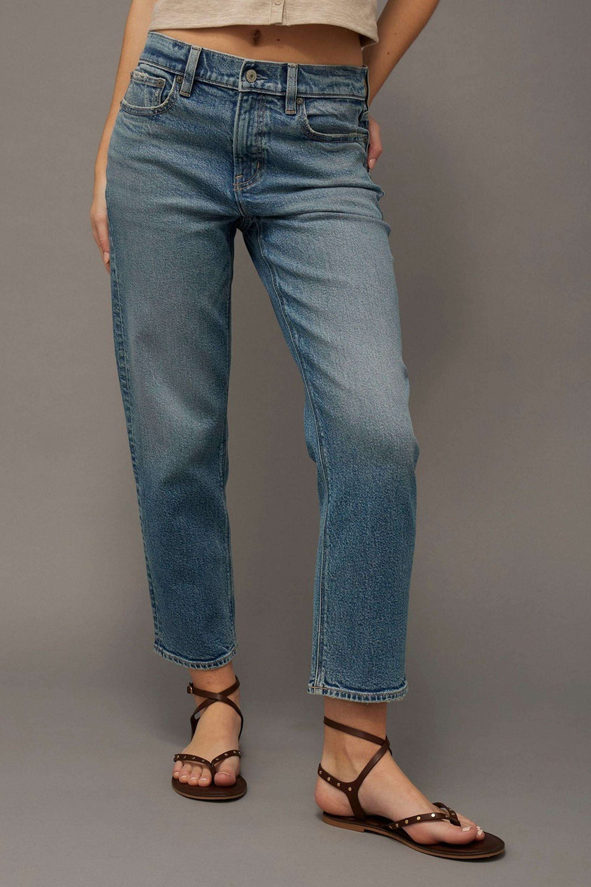 american eagle High Rise Blended Fabric Relaxed Fit Women's Jeans-picture-30