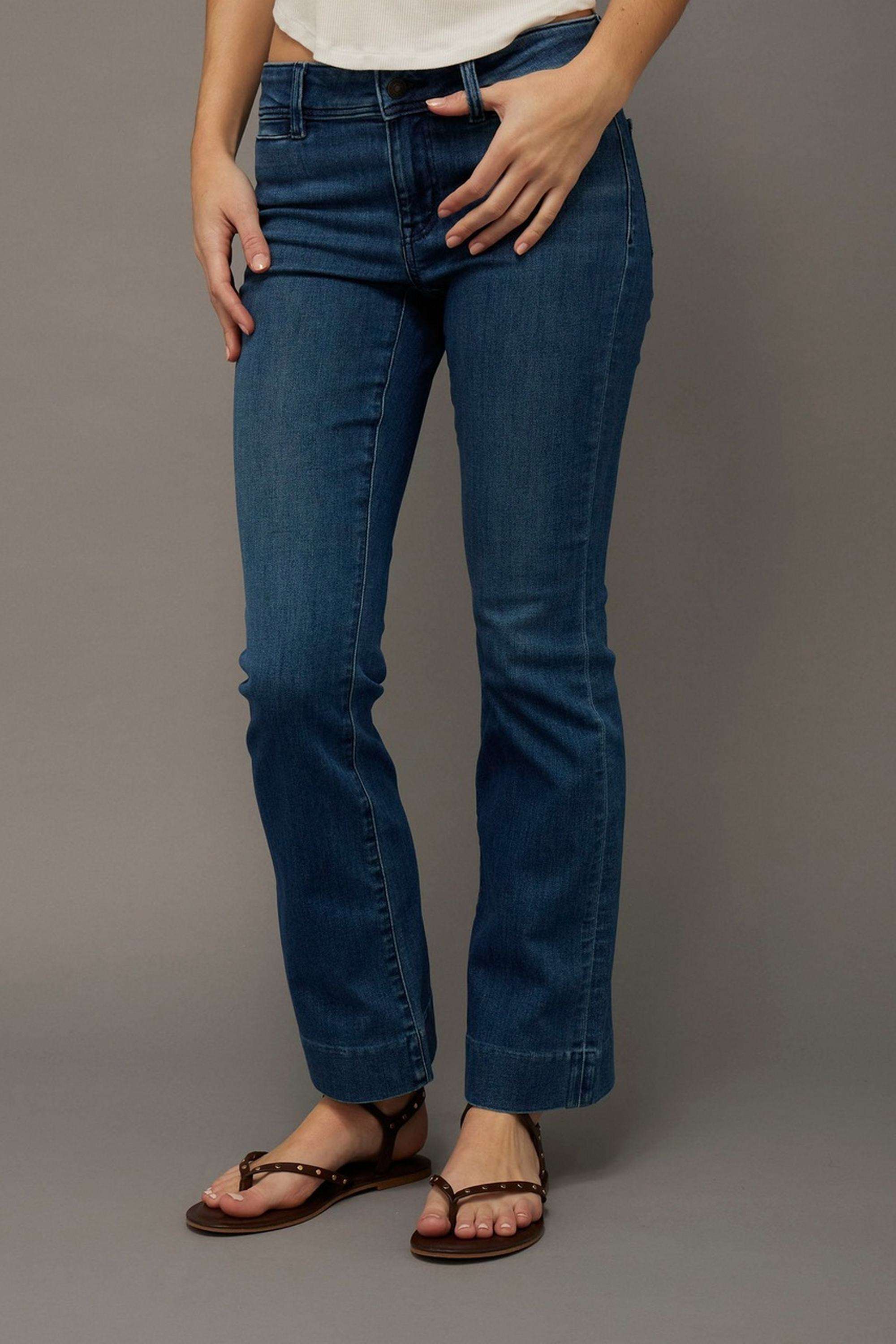 High-Rise-Blended-Fabric-Bootcut-Fit-Women-s-Jeans