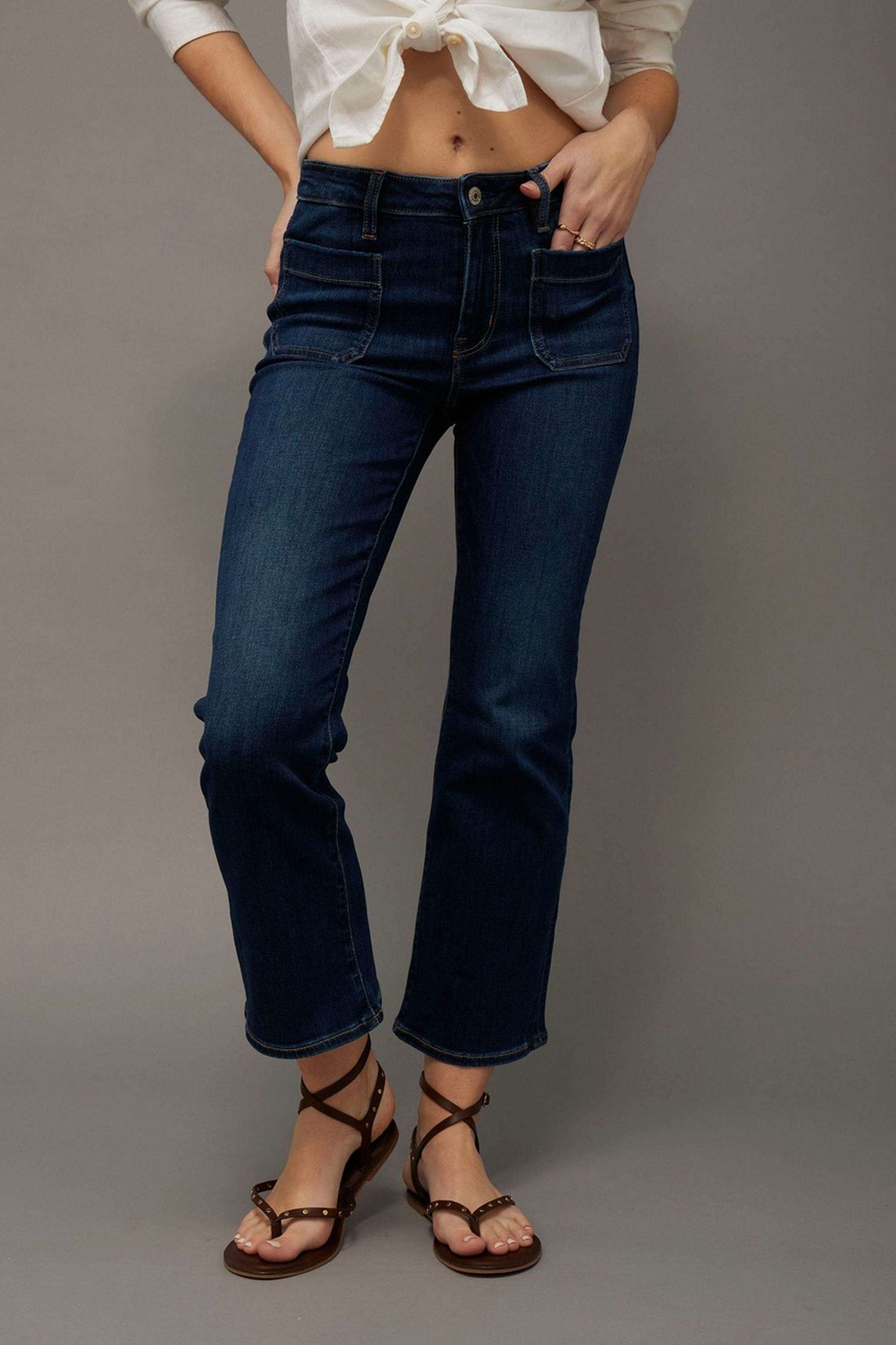 High-Rise-Blended-Fabric-Bootcut-Fit-Women-s-Jeans