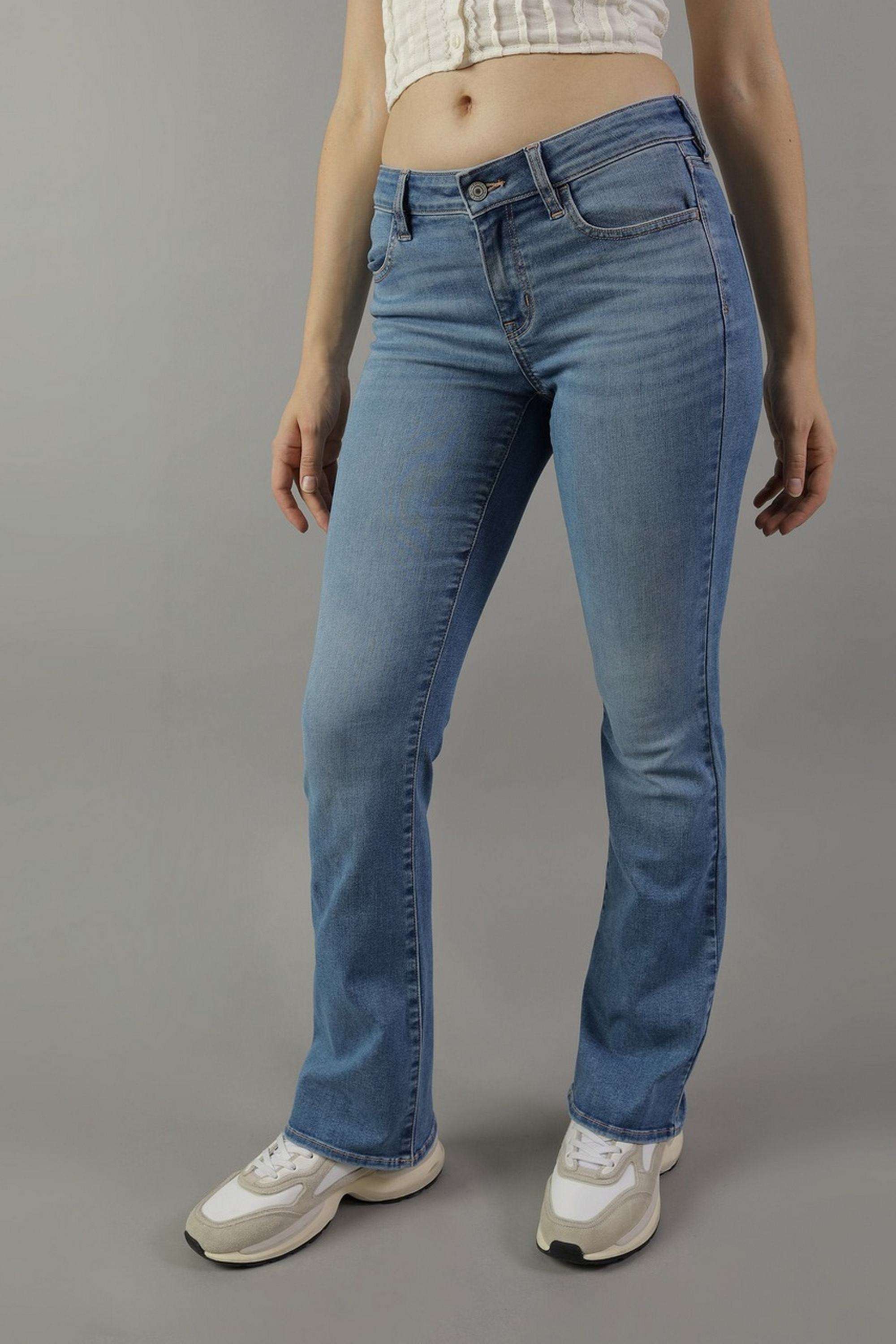 High-Rise-Blended-Fabric-Bootcut-Fit-Women-s-Jeans