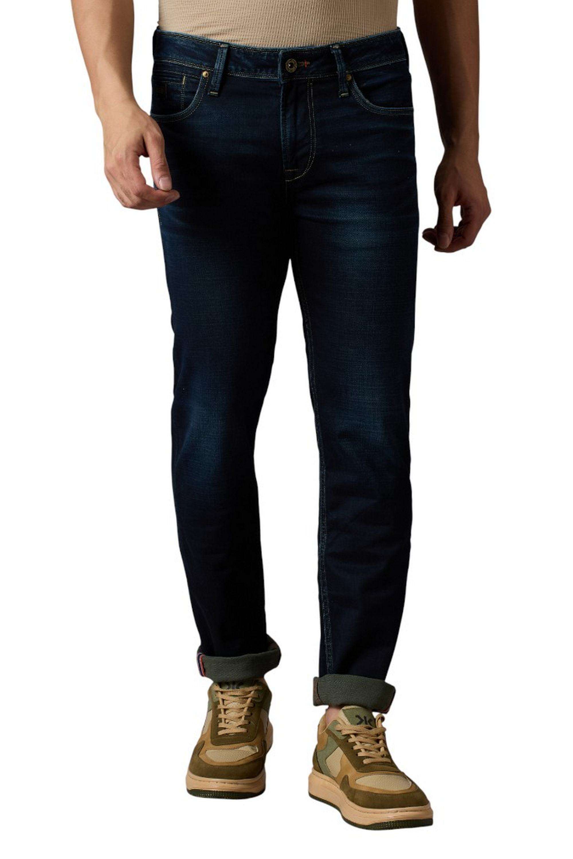 Solid-Cotton-Stretch-Tapered-Fit-Men-s-Jeans