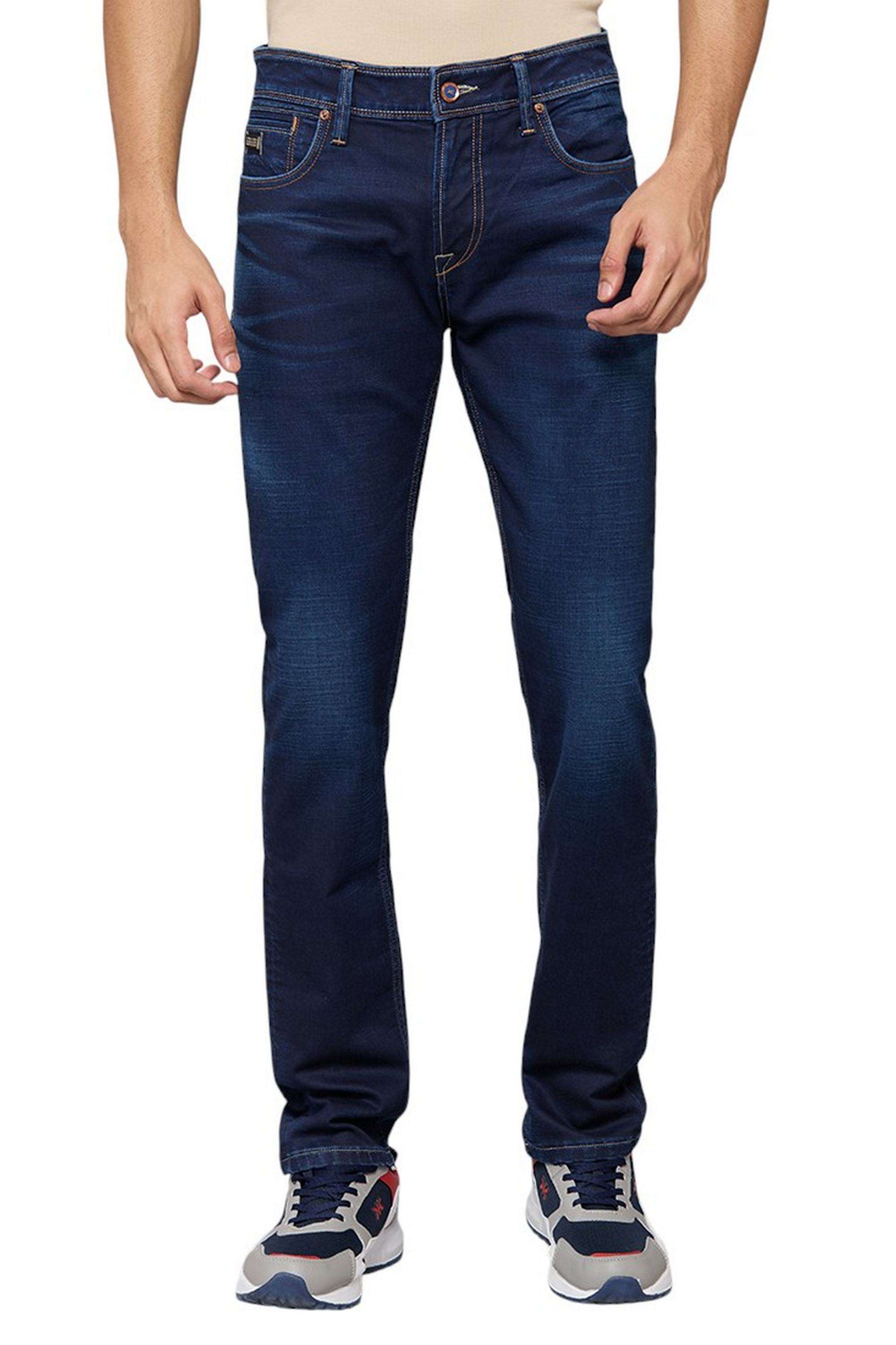 Solid-Cotton-Stretch-Tapered-Fit-Men-s-Jeans