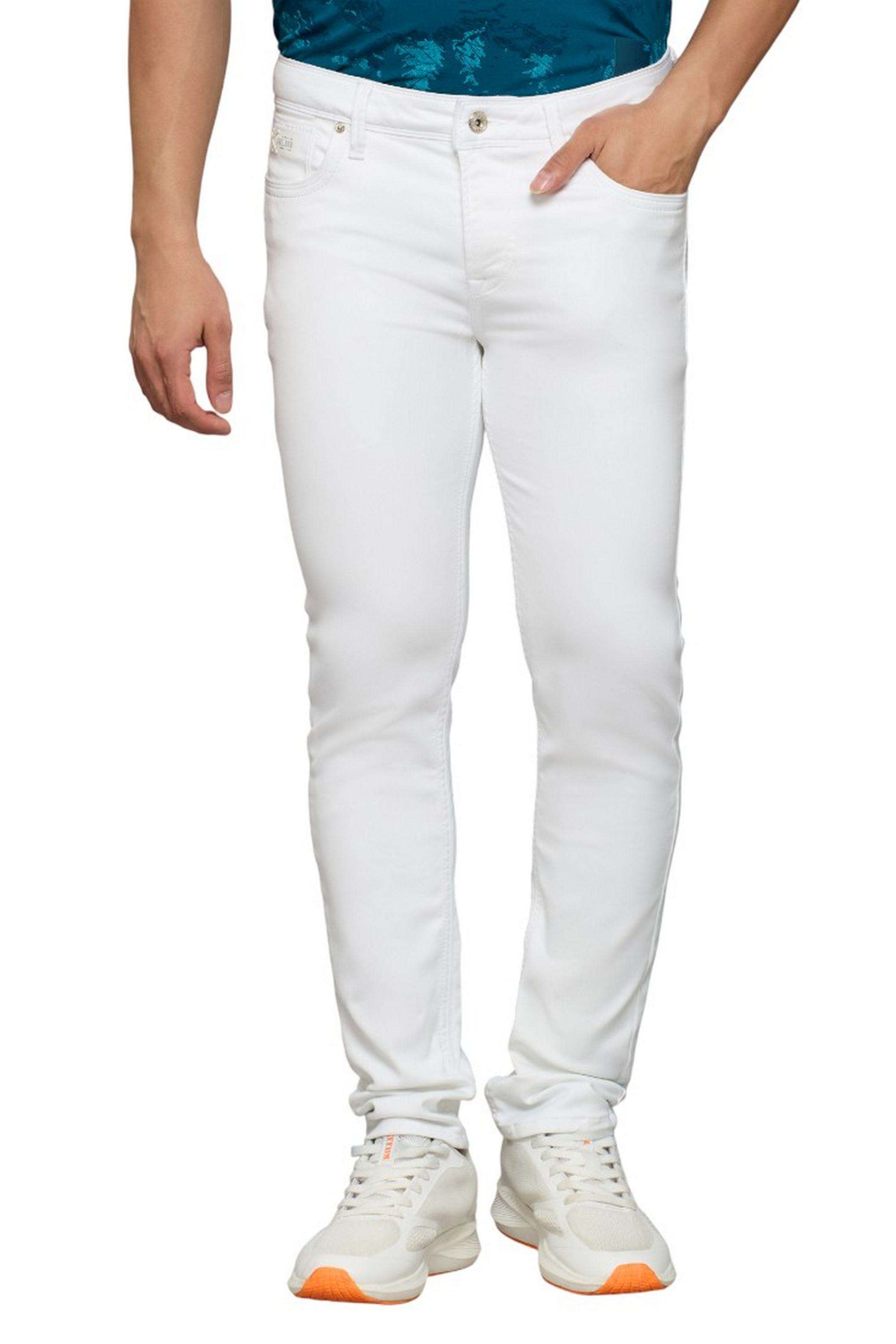 Solid-Polyester-Cotton-Regular-Fit-Men-s-Jeans
