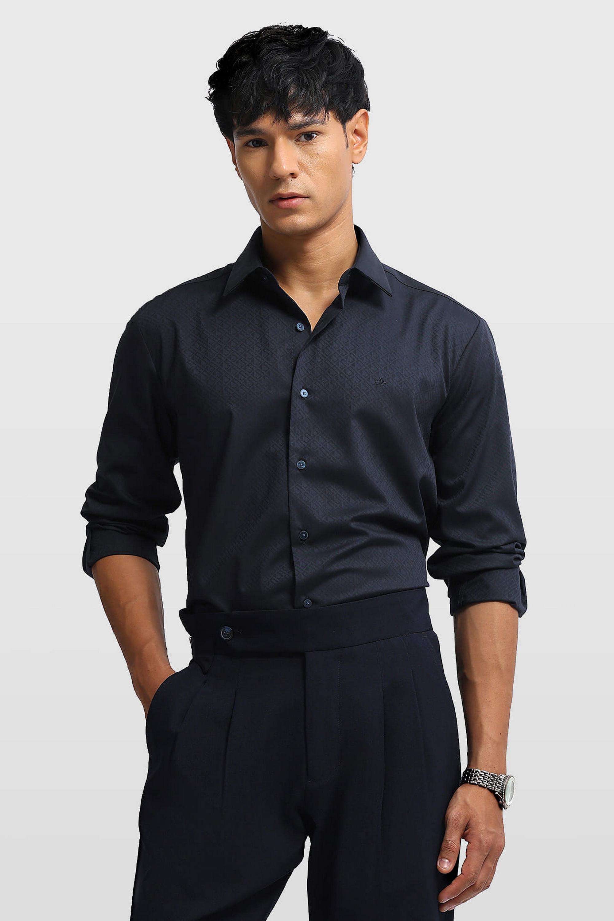 Printed-Blended-Fabric-Slim-Fit-Men-s-Formal-Shirt