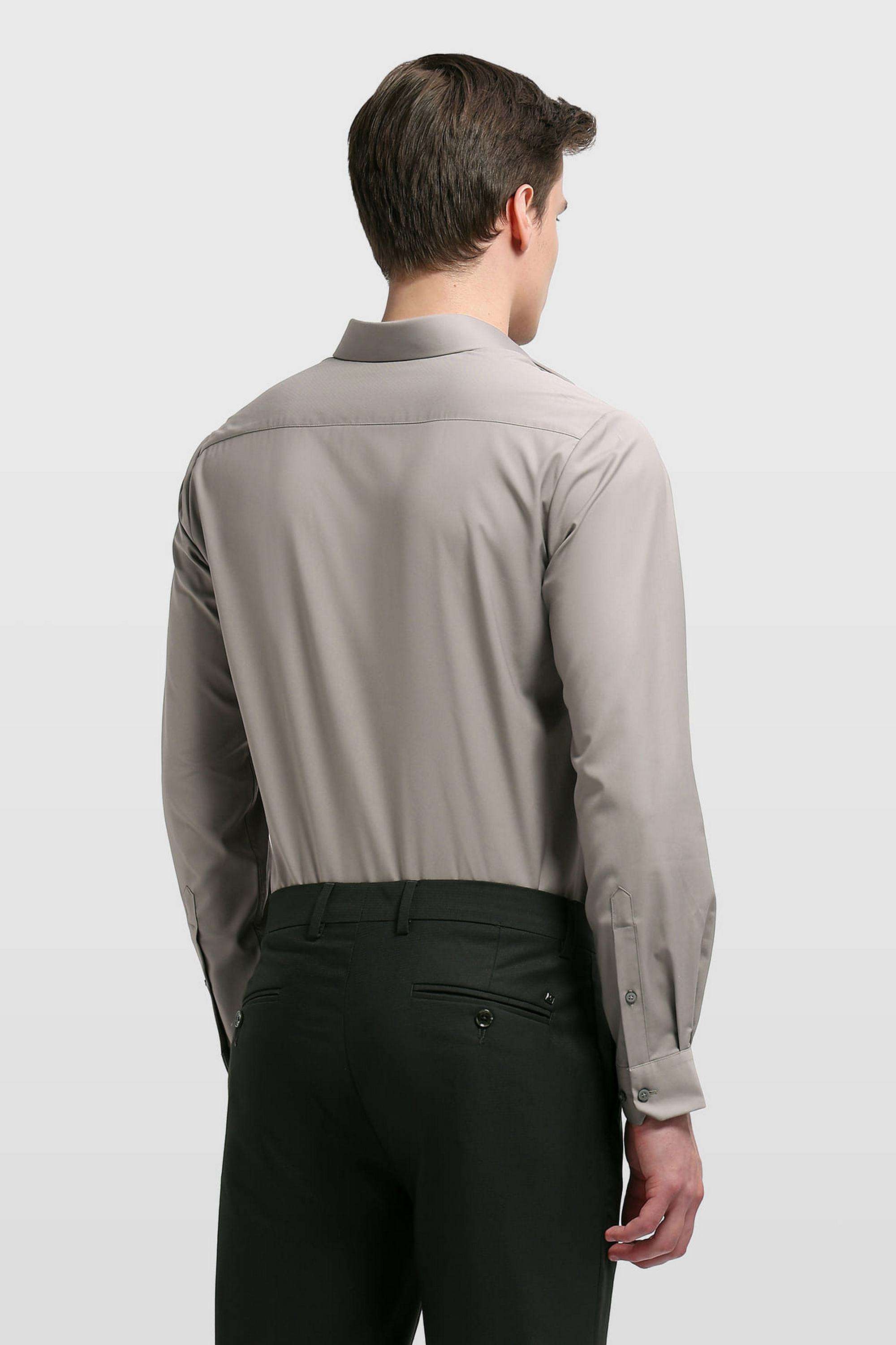 Solid-Polyester-Slim-Fit-Men-s-Formal-Wear-Shirt