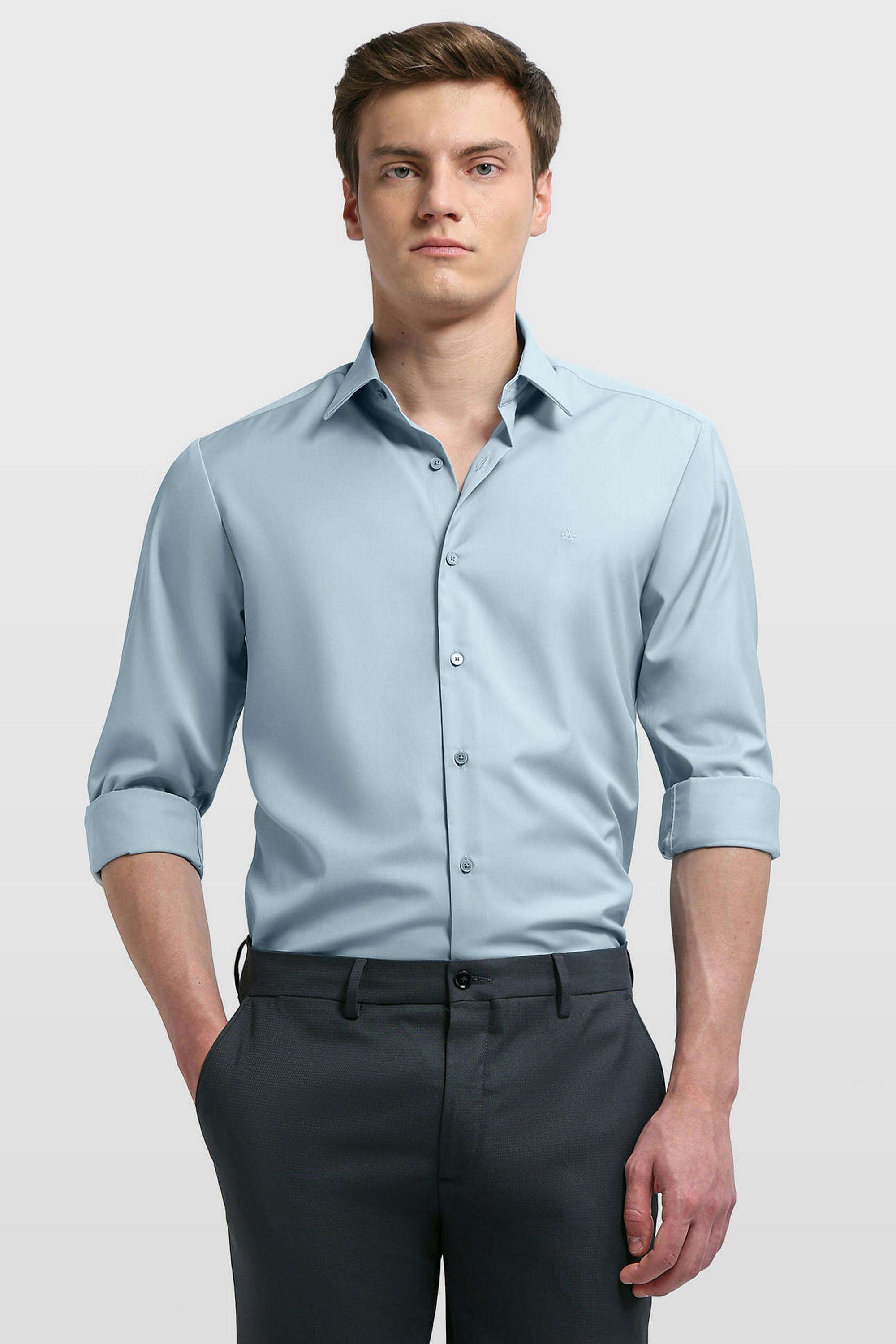 Printed-Polyester-Slim-Fit-Men-s-Formal-Wear-Shirt