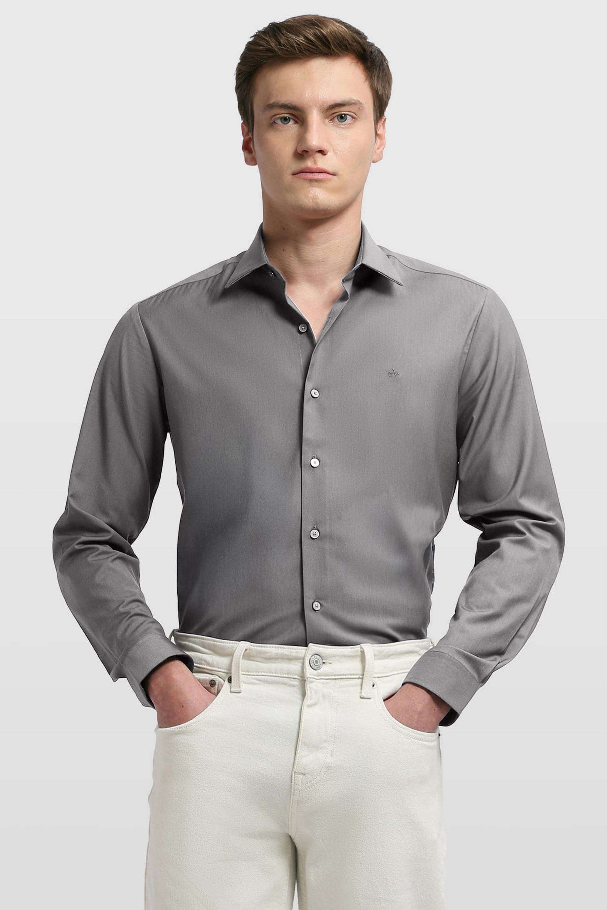 Solid-Polyester-Slim-Fit-Men-s-Formal-Wear-Shirt